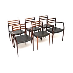 Set of Six Danish Model 78 and 62 Dining Chairs by Niels Moller