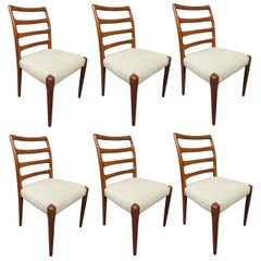 Set of Six Danish Model 85 Teak Dining Chairs by Niels Møller