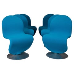 Set of Six Danish Modern 1-2-3 Chairs by Verner Panton for Fritz Hansen, 1950s