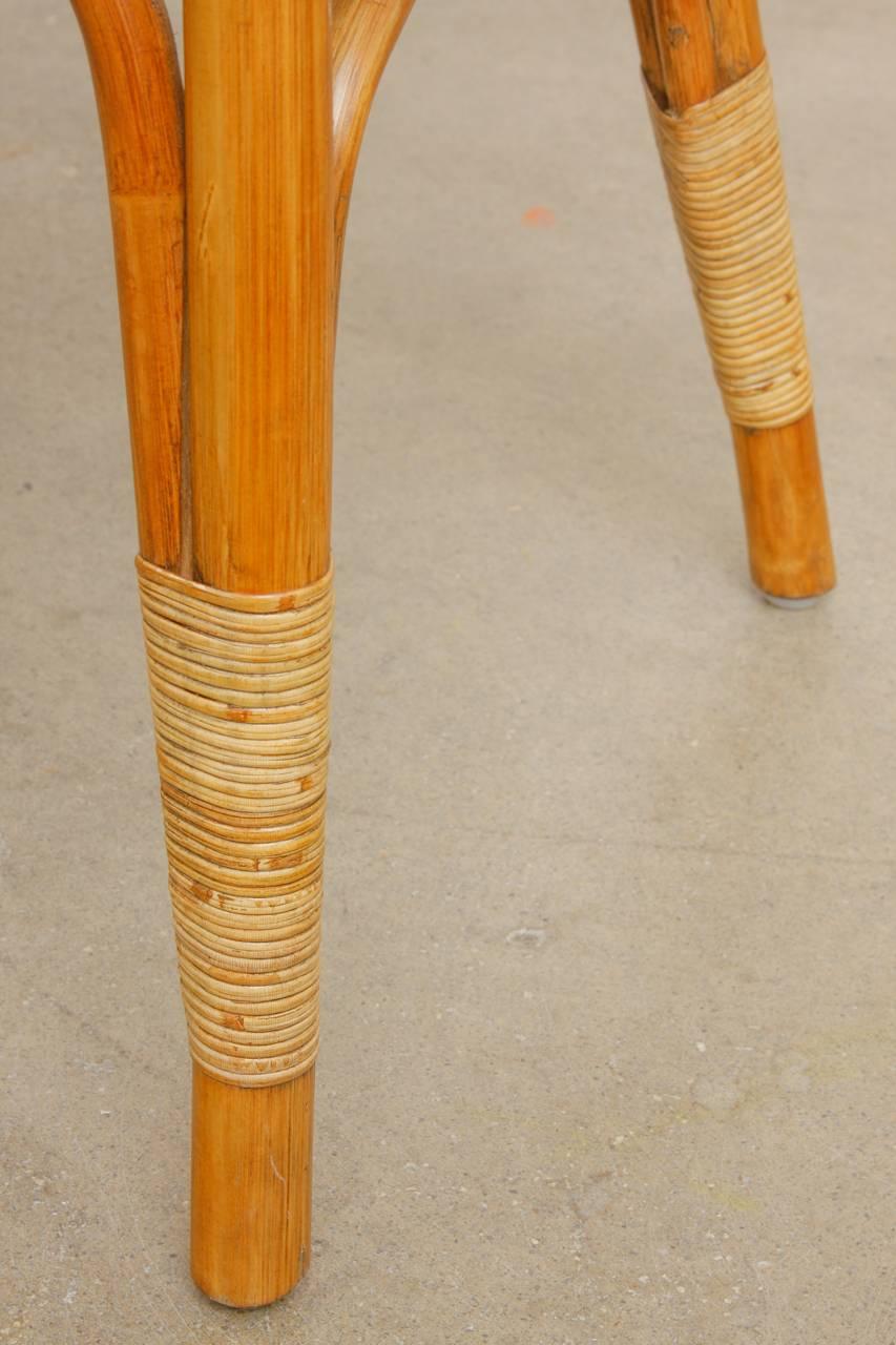 Set of Six Danish Modern Bamboo Dining Chairs 8