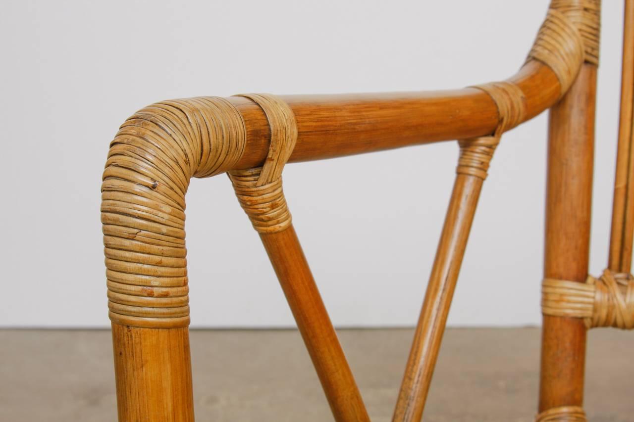Set of Six Danish Modern Bamboo Dining Chairs 9