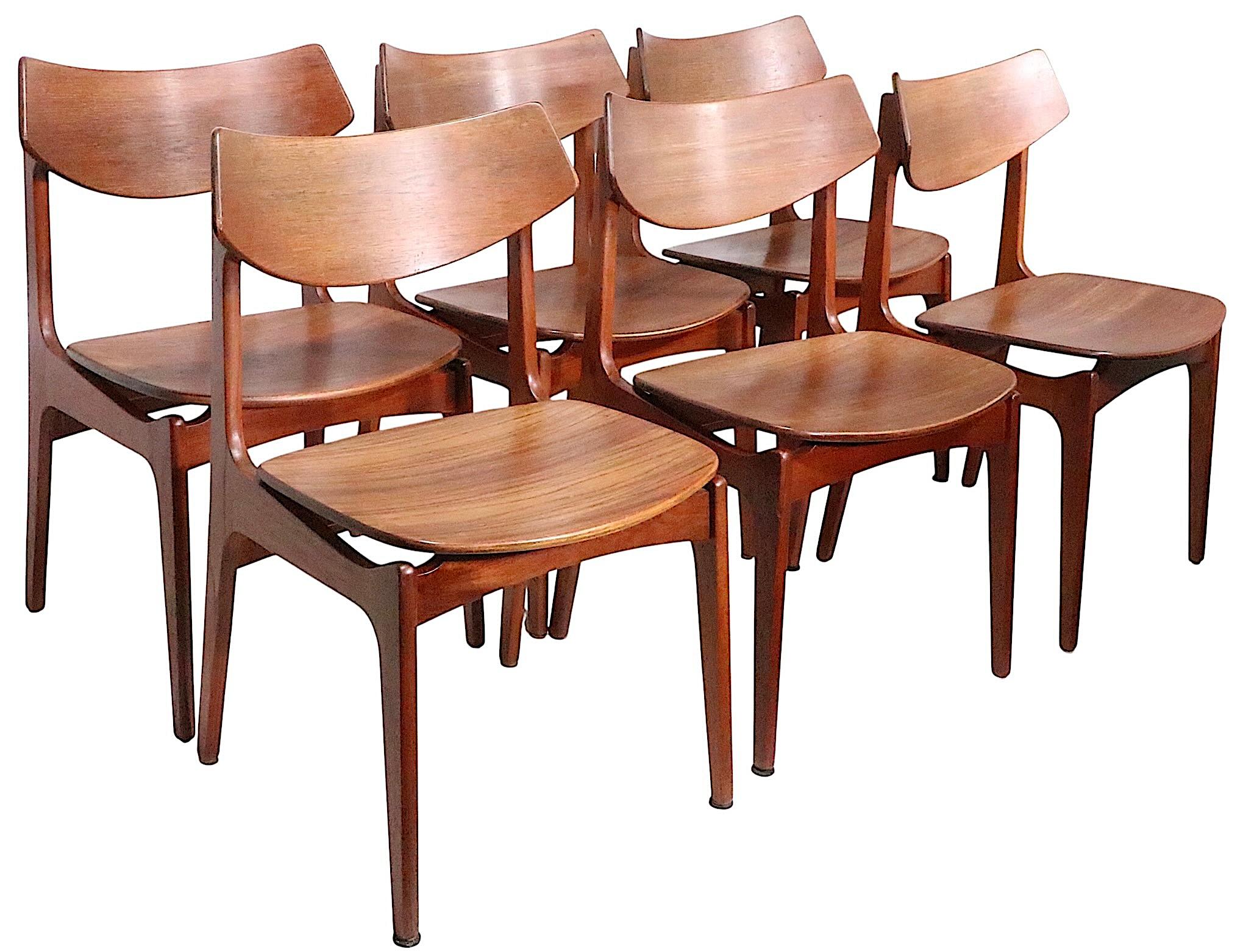 Set of Six Danish Modern Dining Chairs By Erik Buch for Funder Schmidt & Madsen in vendita 7