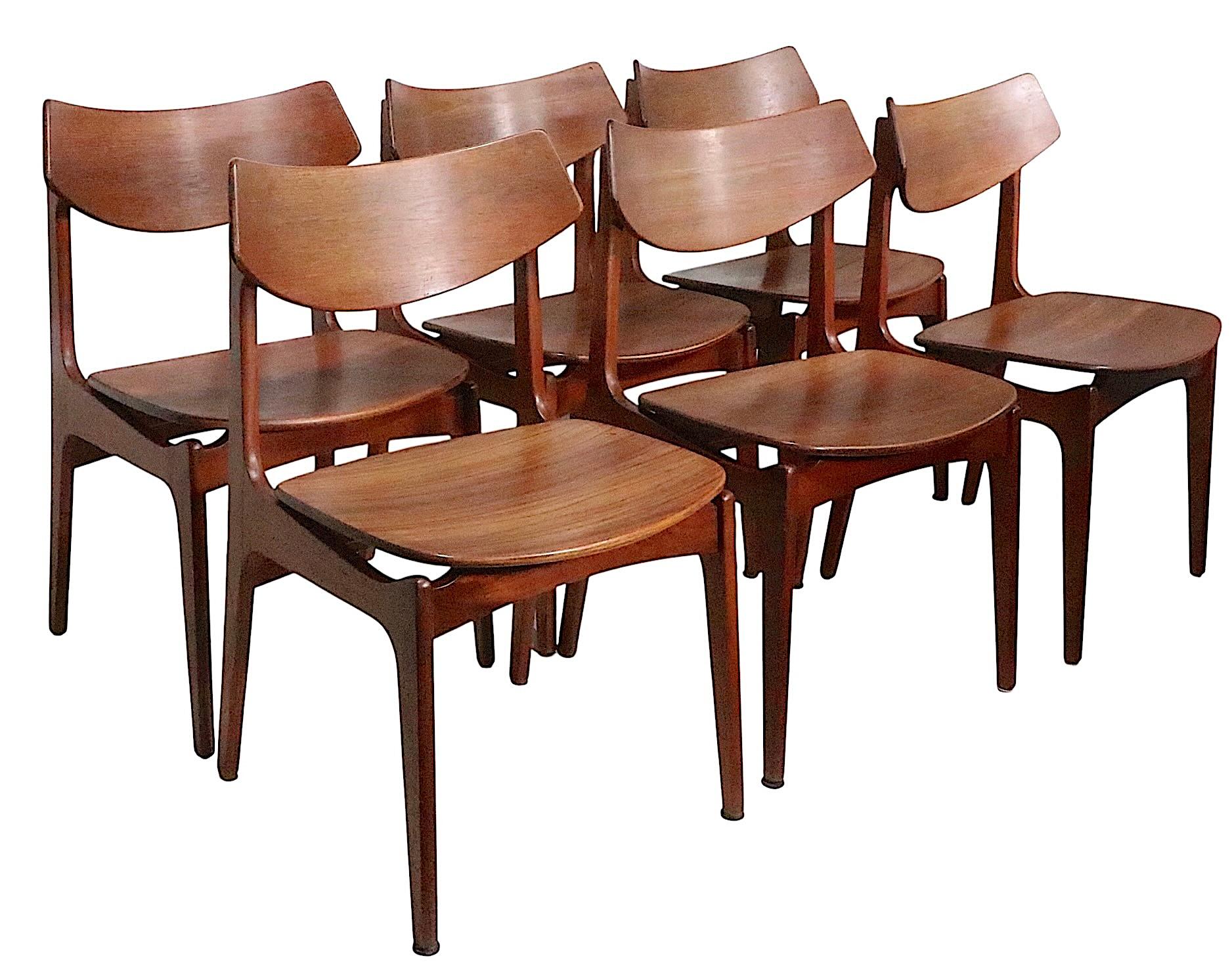 Set of Six Danish Modern Dining Chairs By Erik Buch for Funder Schmidt & Madsen in vendita 9