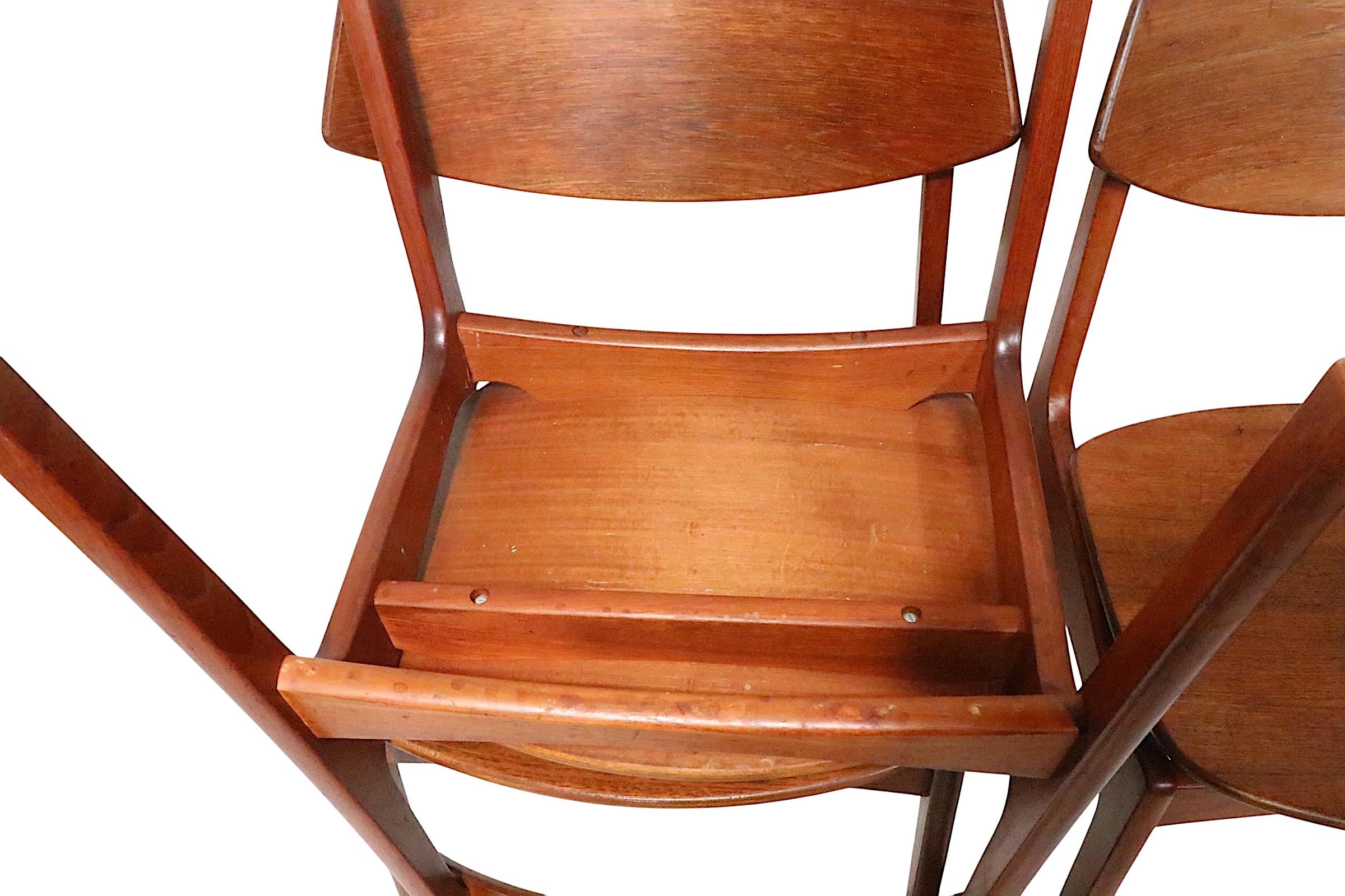 Set of Six Danish Modern Dining Chairs By Erik Buch for Funder Schmidt & Madsen in vendita 10