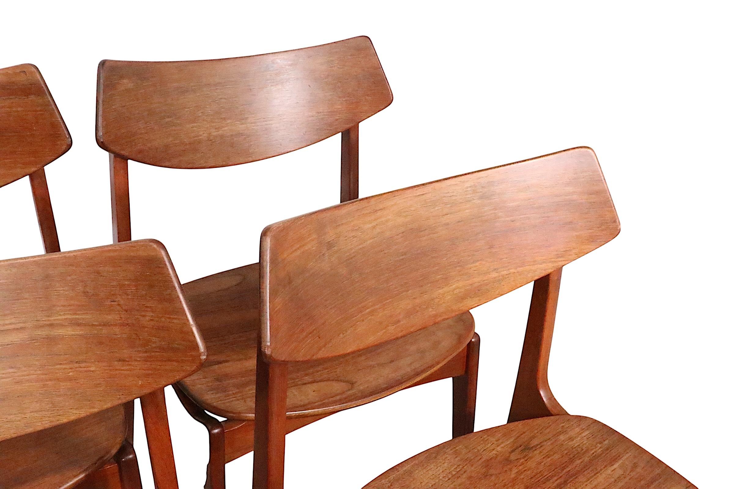 Set of Six Danish Modern Dining Chairs By Erik Buch for Funder Schmidt & Madsen in vendita 11