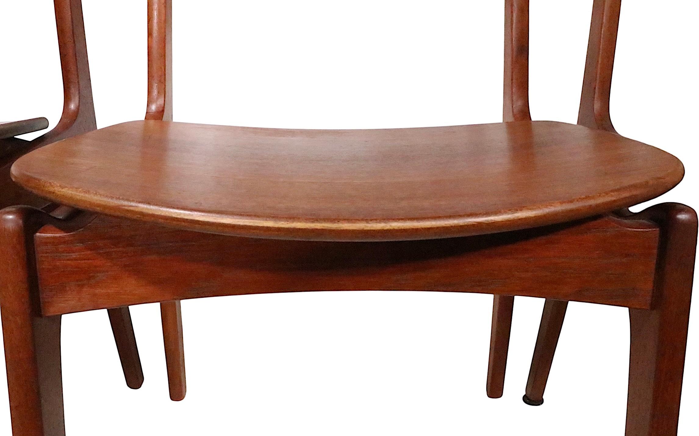 Danese Set of Six Danish Modern Dining Chairs By Erik Buch for Funder Schmidt & Madsen in vendita