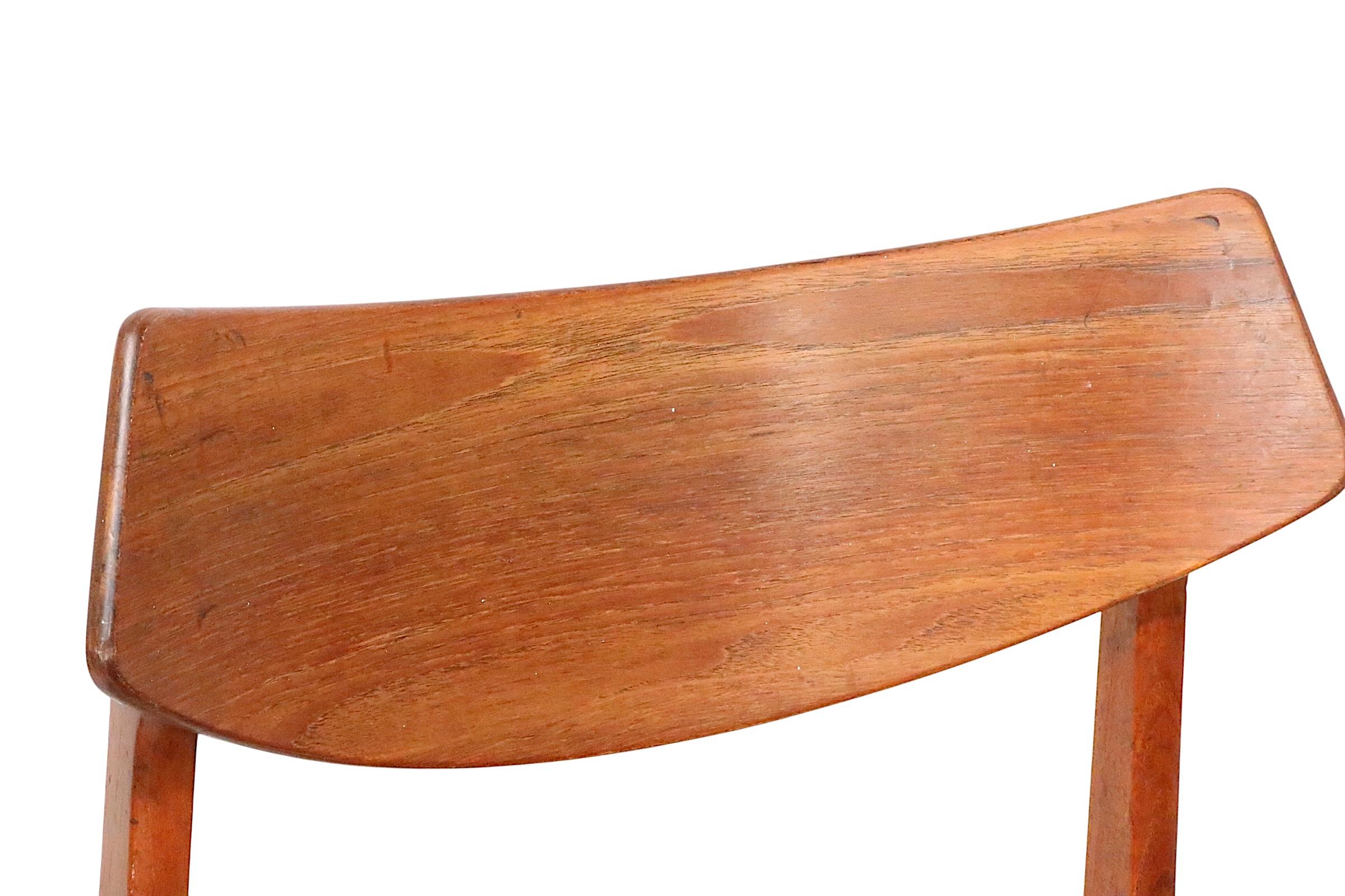Teak Set of Six Danish Modern Dining Chairs By Erik Buch for Funder Schmidt & Madsen in vendita