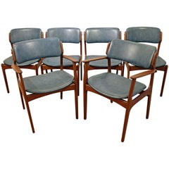 Set of Six Danish Modern Erik Buch for O.D. Mobler Teak Dining Chairs