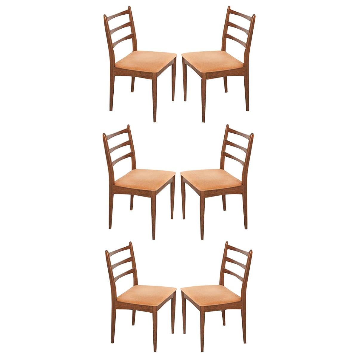 Set of Six Danish Modern Maple Side Chairs