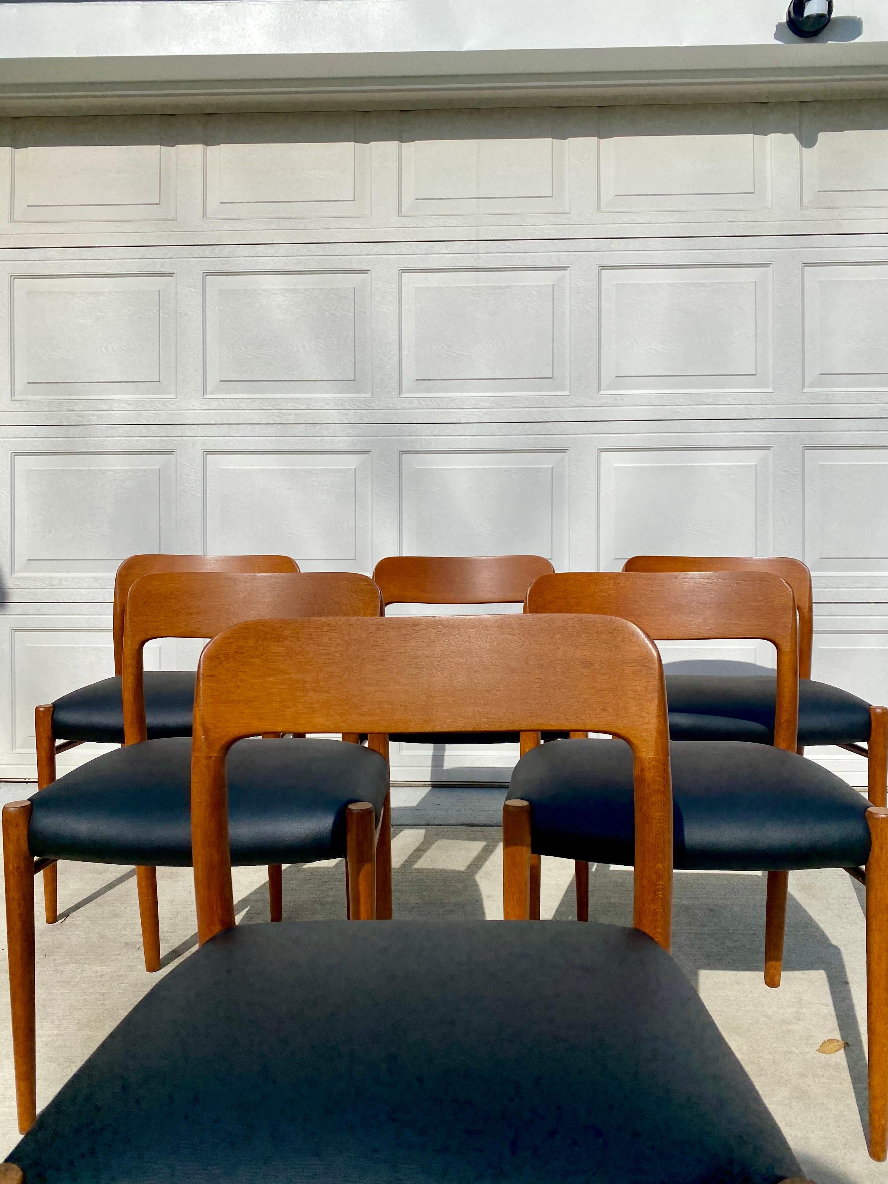 Set of Six Danish Modern Niels Moller No. 75 Teak Dining Chairs For Sale 4