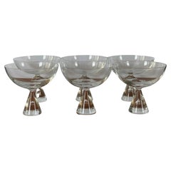 Set of Six Danish Modern "Princess" Glass Bubble Sherberts by Holmegaard
