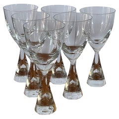 Set of Six Danish Modern "Princess" Glass Bubble Wine Glasses by Holmegaard