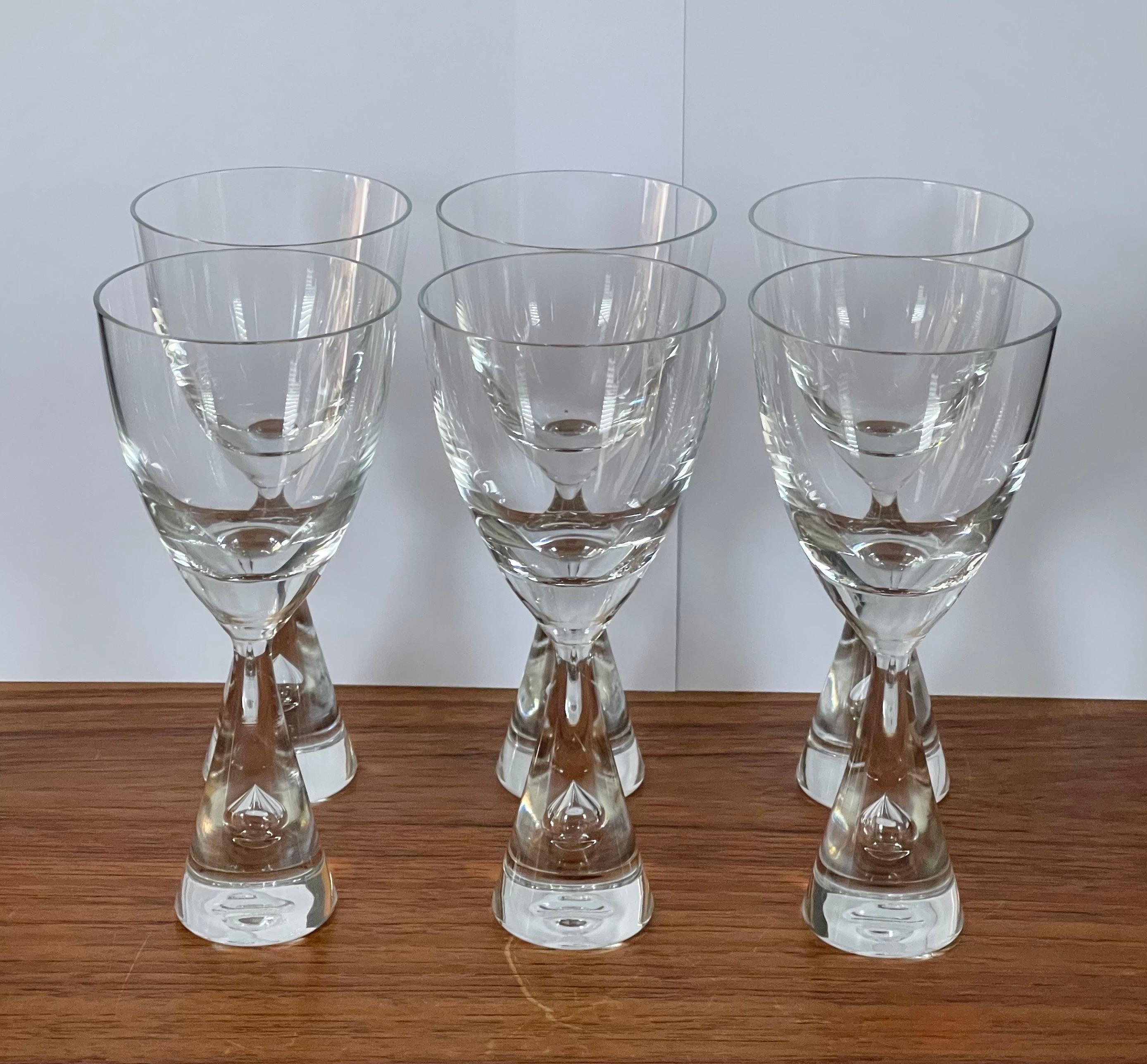 Set von sechs modernen dänischen „Princess“-Weingläsern aus Glas von Holmegaard (Dänisch) im Angebot