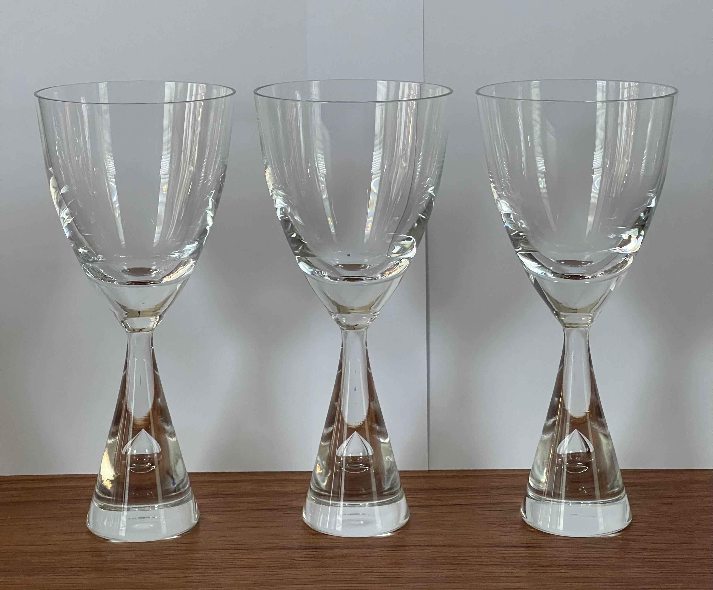 Set von sechs modernen dänischen „Princess“-Weingläsern aus Glas von Holmegaard (Handgefertigt) im Angebot