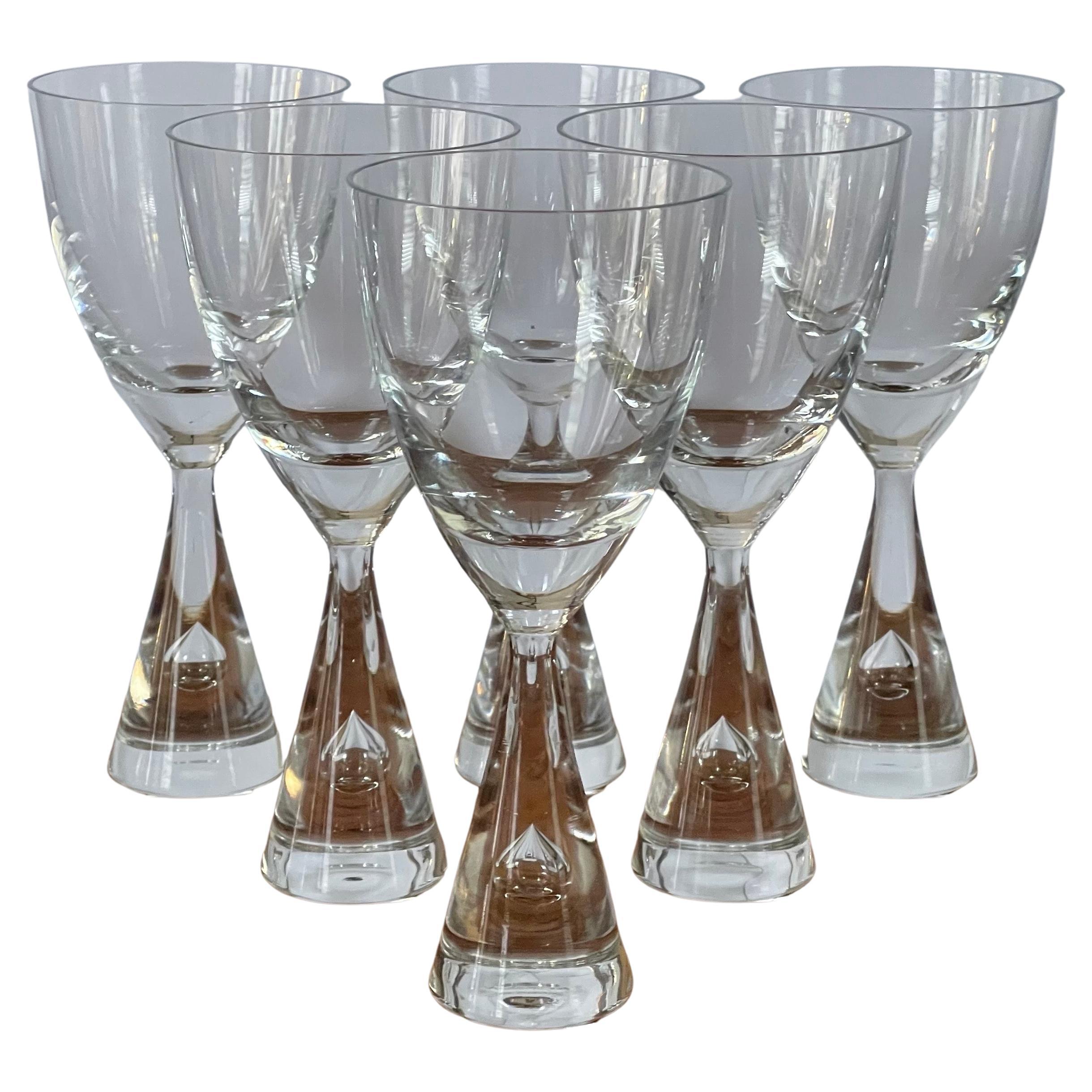 Set of Six Danish Modern "Princess" Glass Bubble Wine Glasses by Holmegaard For Sale