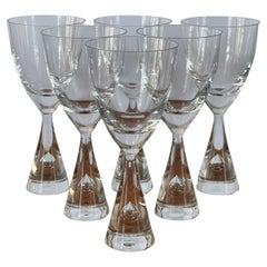 Set of Six Danish Modern "Princess" Glass Bubble Wine Glasses by Holmegaard