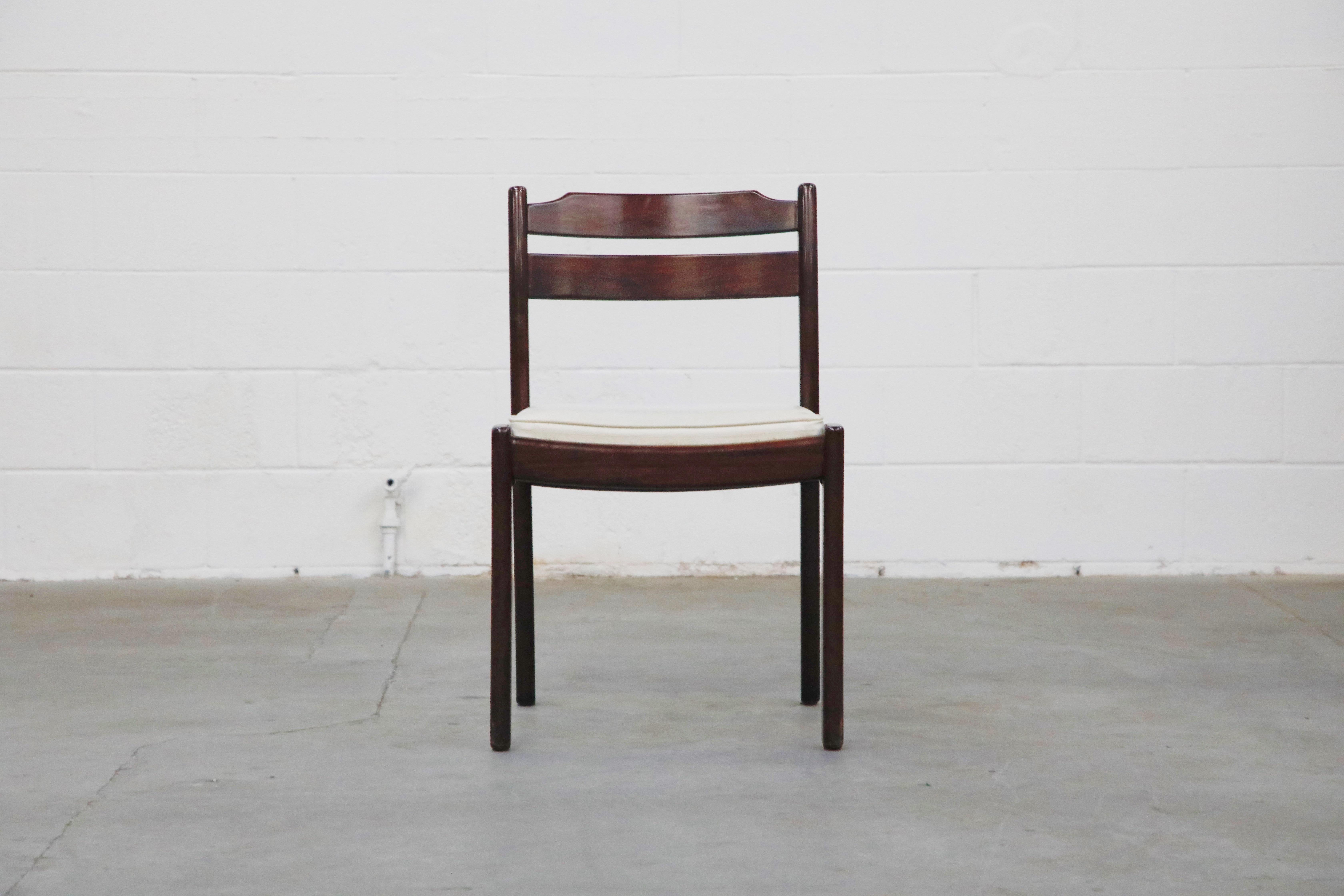 Set of Six Danish Modern Rosewood Dining Chairs by Dyrlund, circa 1960s, Signed 3