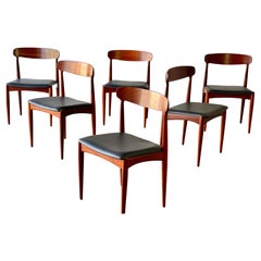 Set of Six Danish Modern Rosewood Dining Chairs by Johannes Andersen