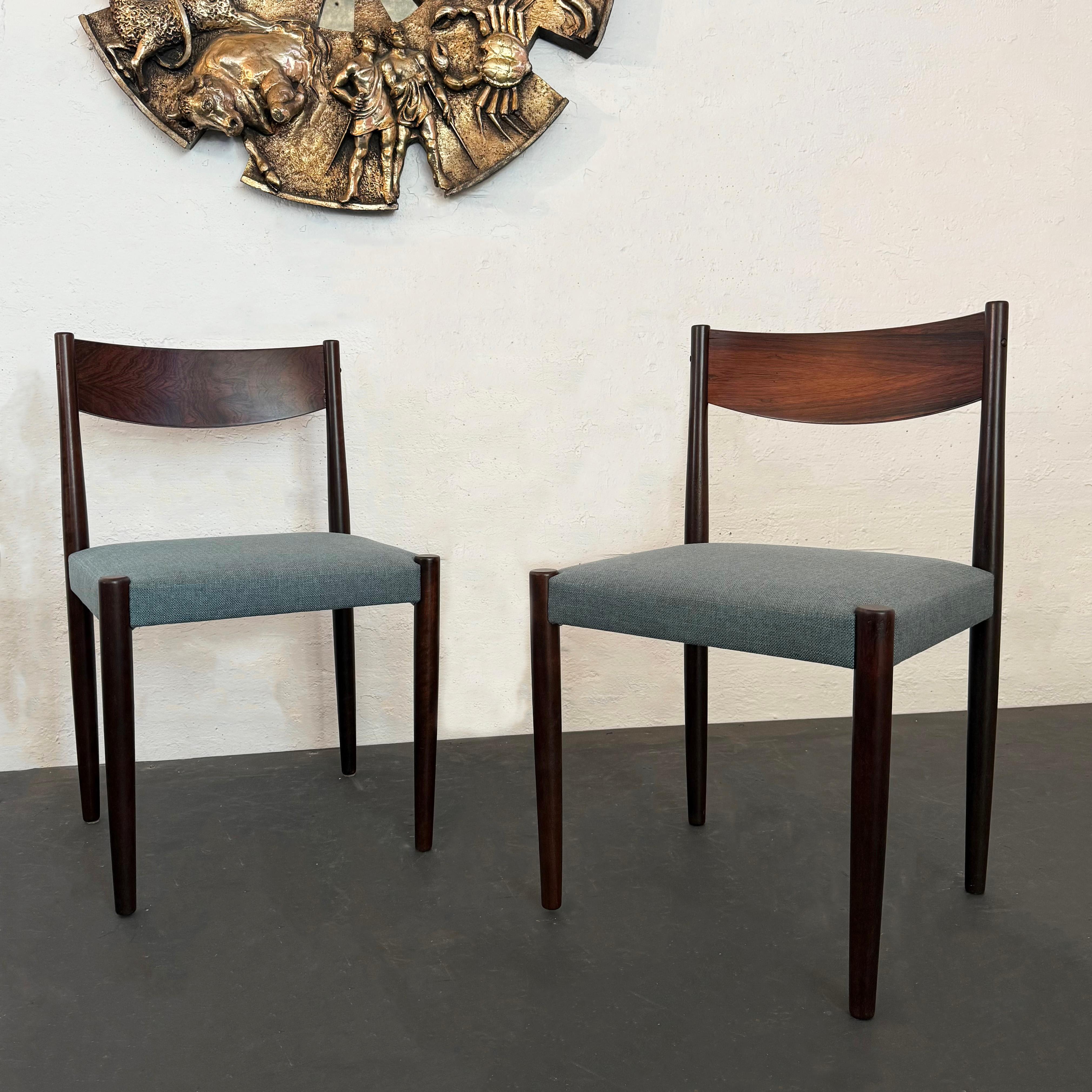 Danese Set di sei sedie da pranzo moderne danesi in palissandro di Poul Volther per Rojle Frem in vendita