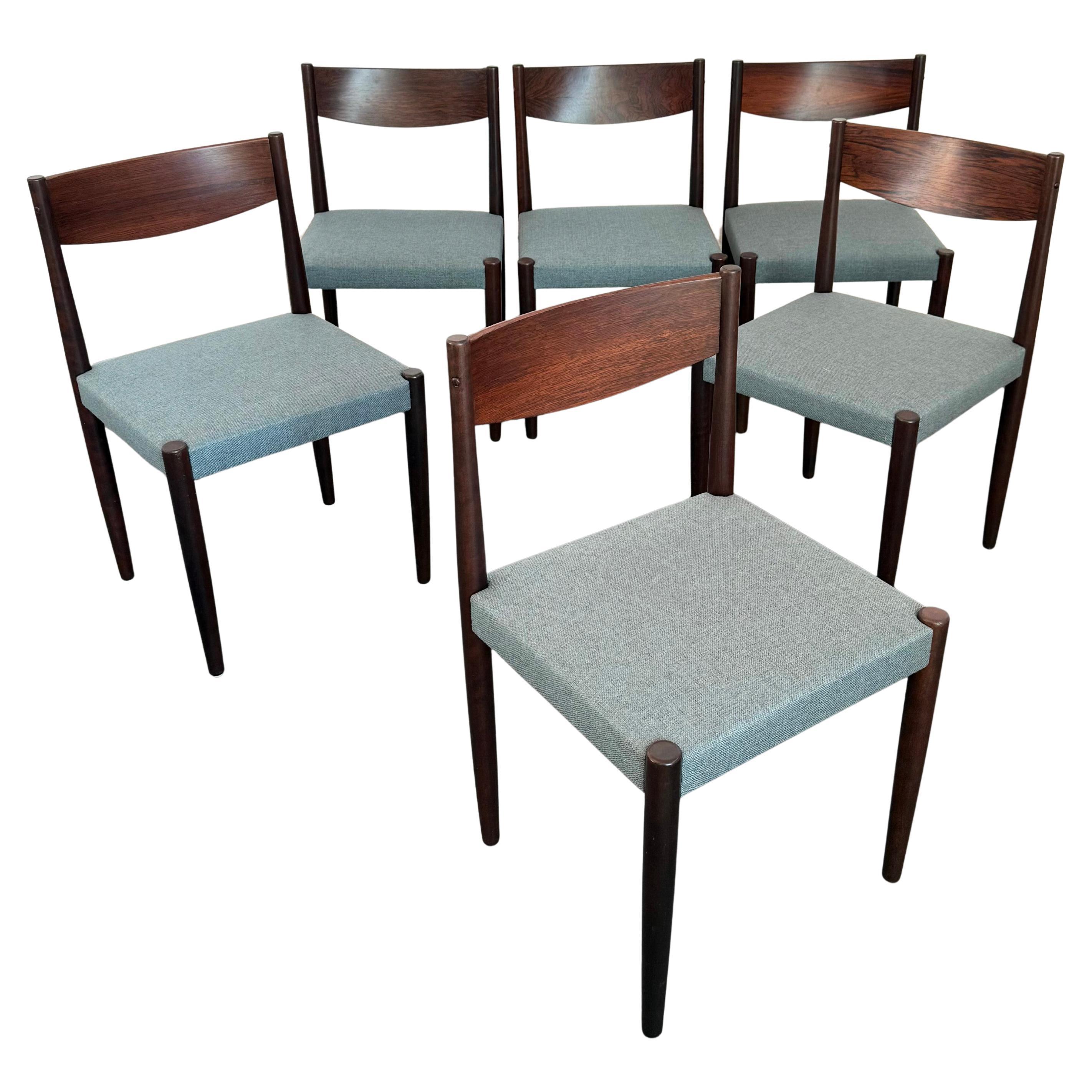 Set of Six Danish Modern Rosewood Dining Chairs By Poul Volther For Frem Rojle