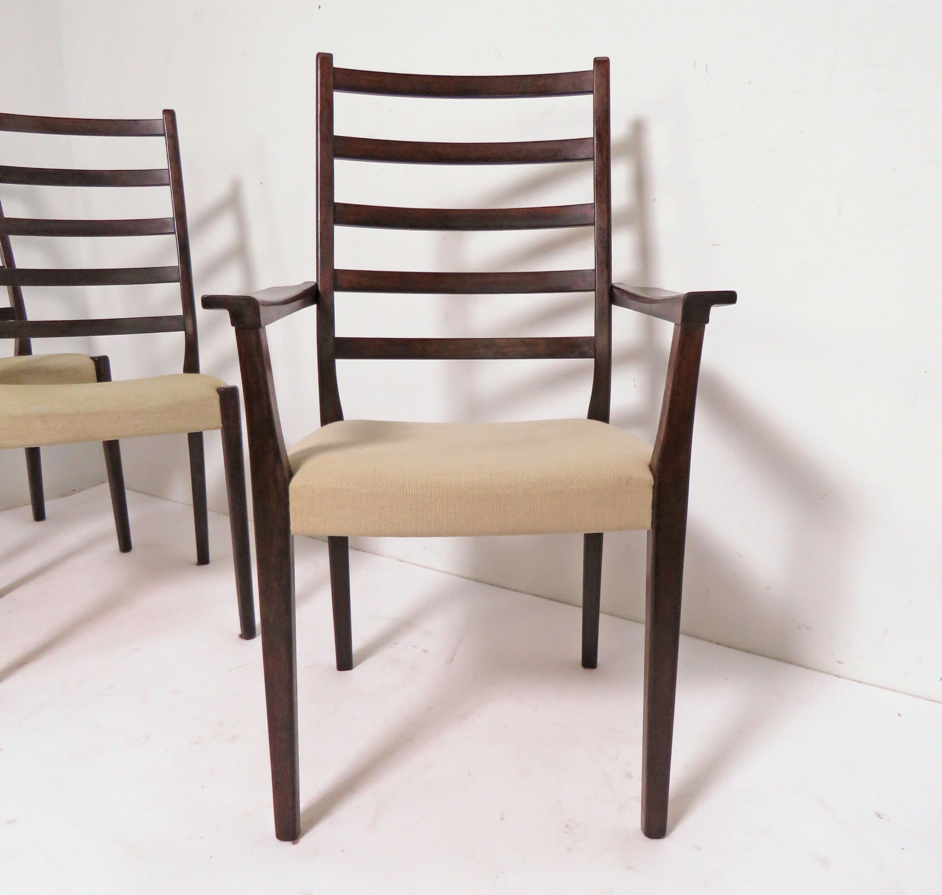 Set of Six Danish Modern Rosewood Ladder Back Dining Chairs by Svegards, Sweden 2