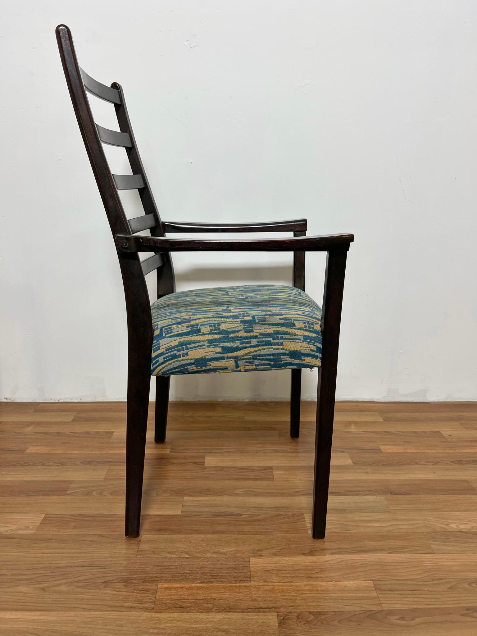 Set of Six Danish Modern Rosewood Ladder Back Dining Chairs by Svegards, Sweden 4