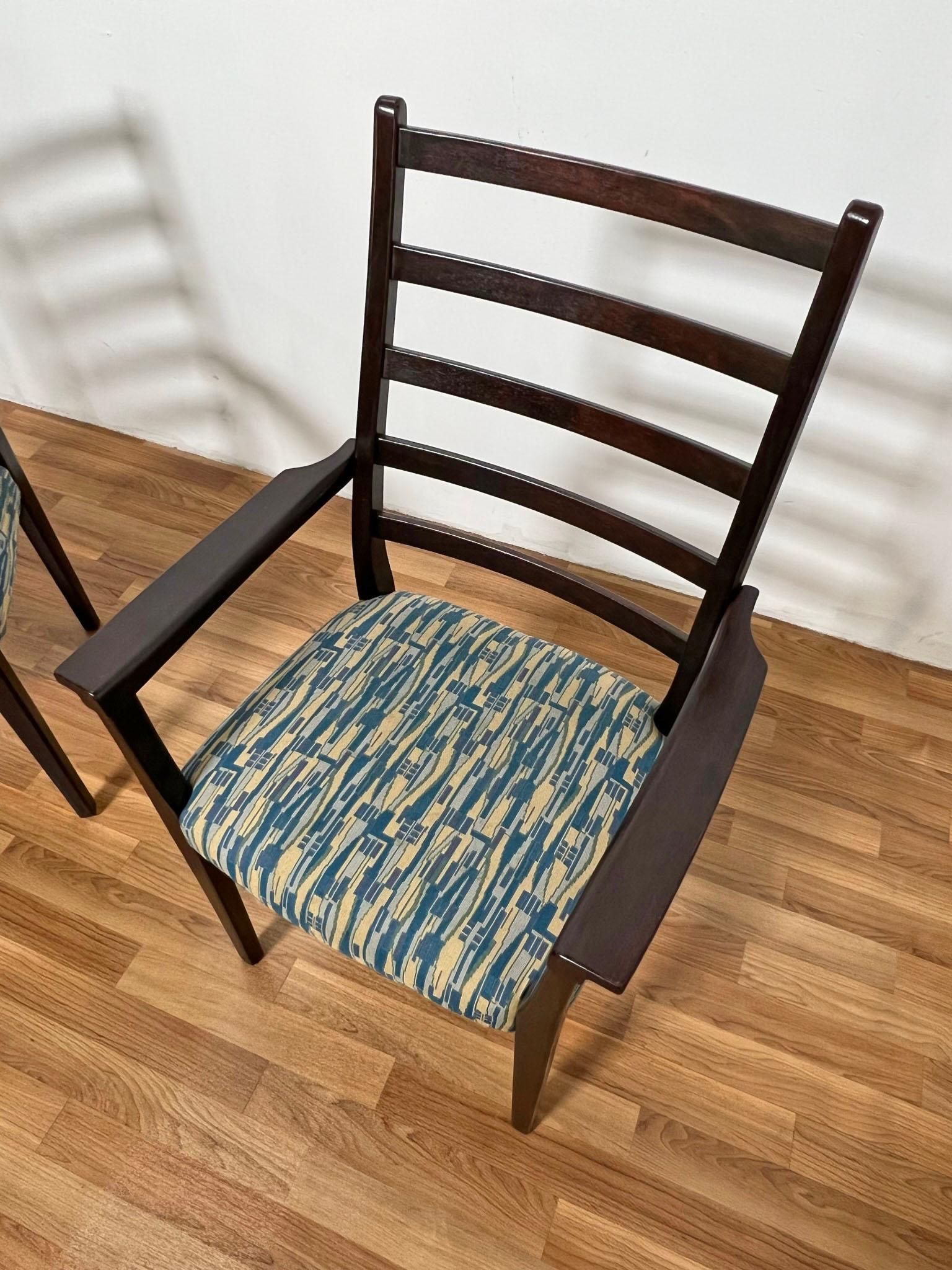 Set of Six Danish Modern Rosewood Ladder Back Dining Chairs by Svegards, Sweden 5