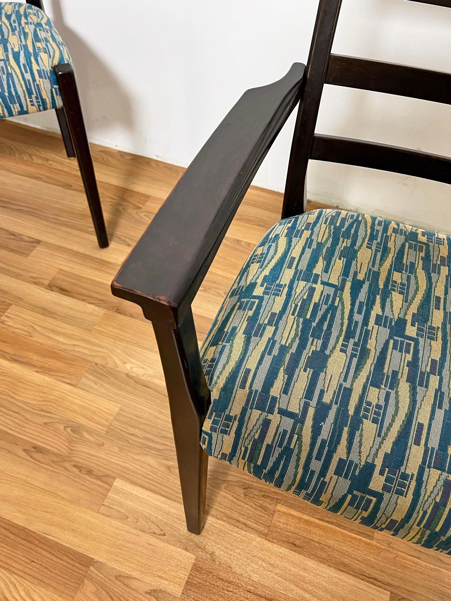 Set of Six Danish Modern Rosewood Ladder Back Dining Chairs by Svegards, Sweden 6