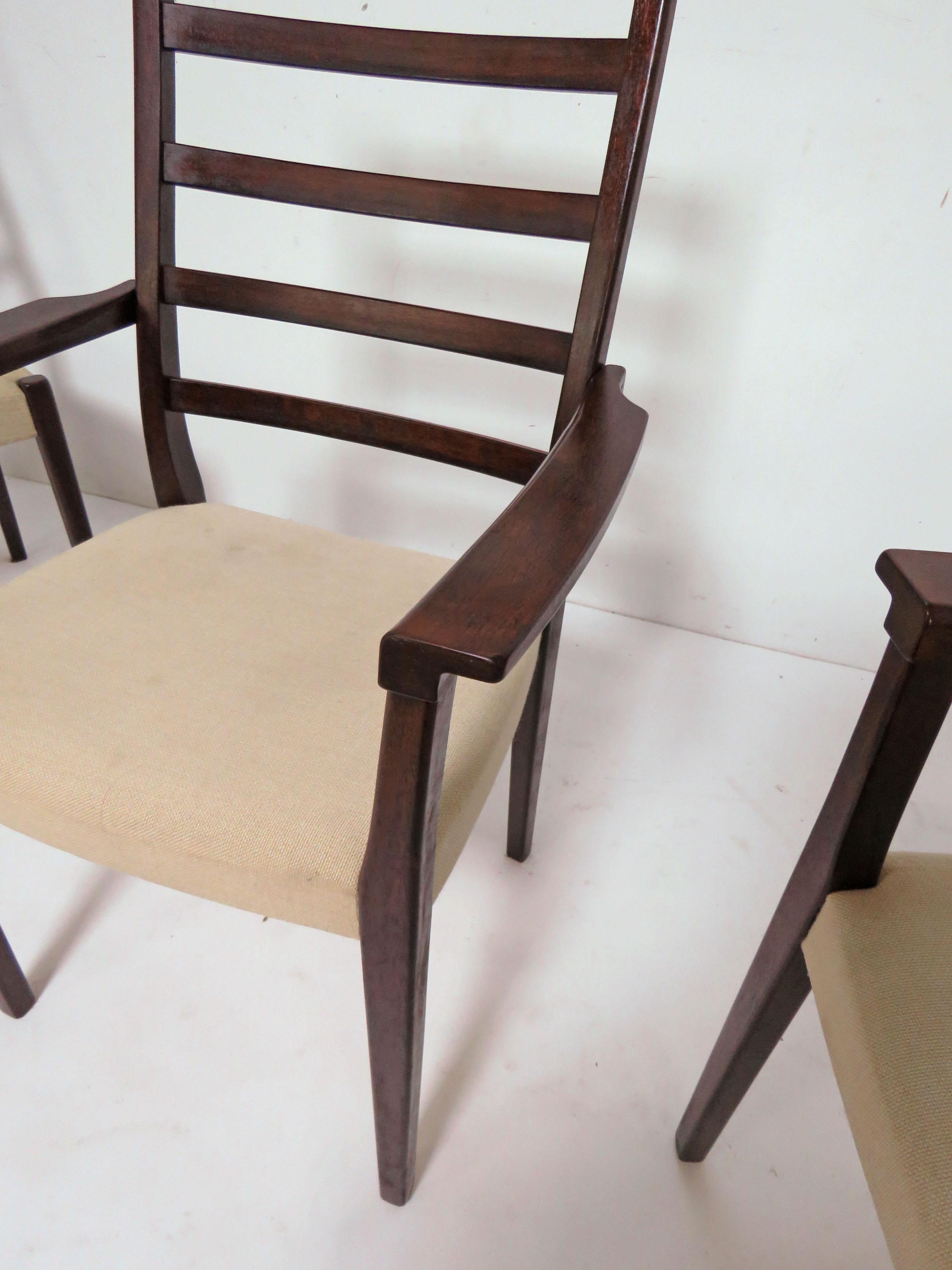 Set of Six Danish Modern Rosewood Ladder Back Dining Chairs by Svegards, Sweden In Good Condition In Peabody, MA