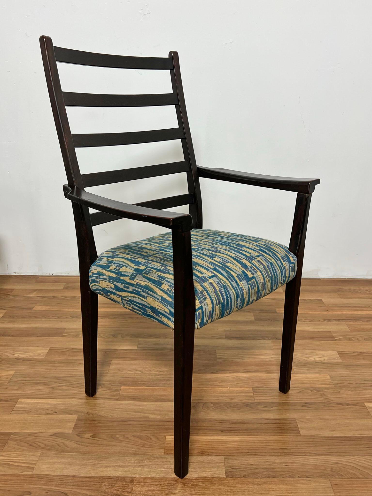 Set of Six Danish Modern Rosewood Ladder Back Dining Chairs by Svegards, Sweden 1
