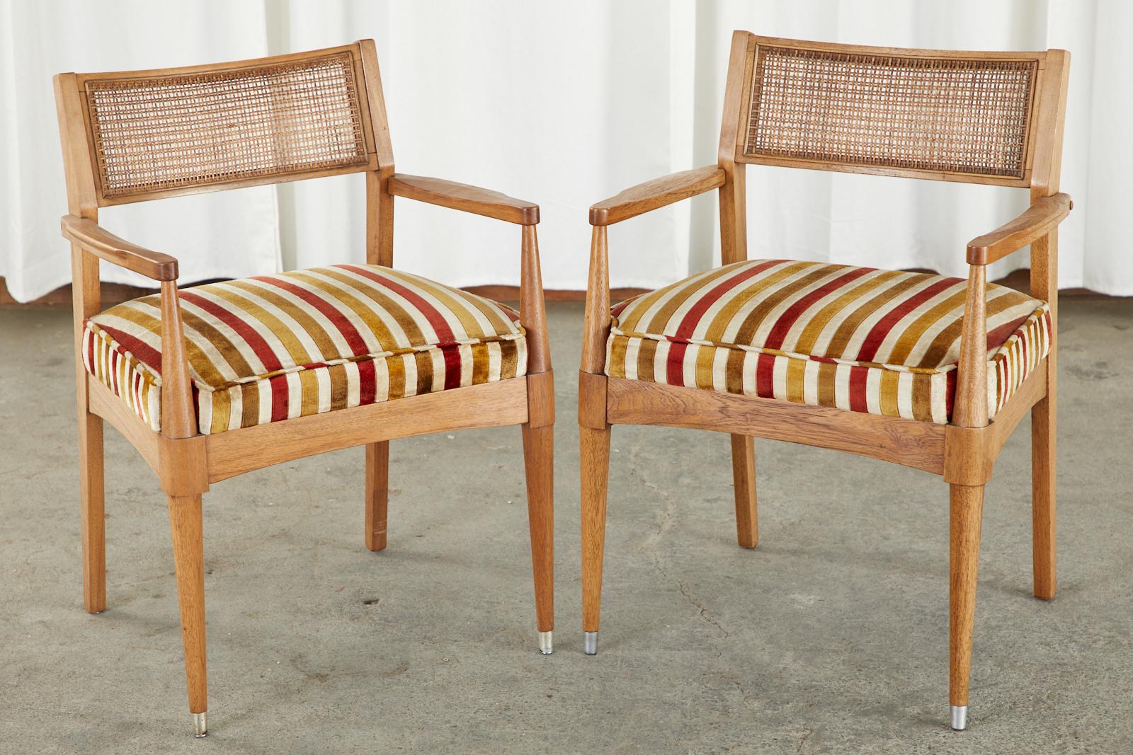 American Set of Six Danish Modern Style Walnut Dining Chairs