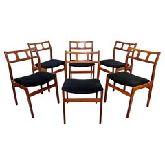 Set of Six Danish Modern Teak Dining Chairs By D-Scan, Circa 1970s