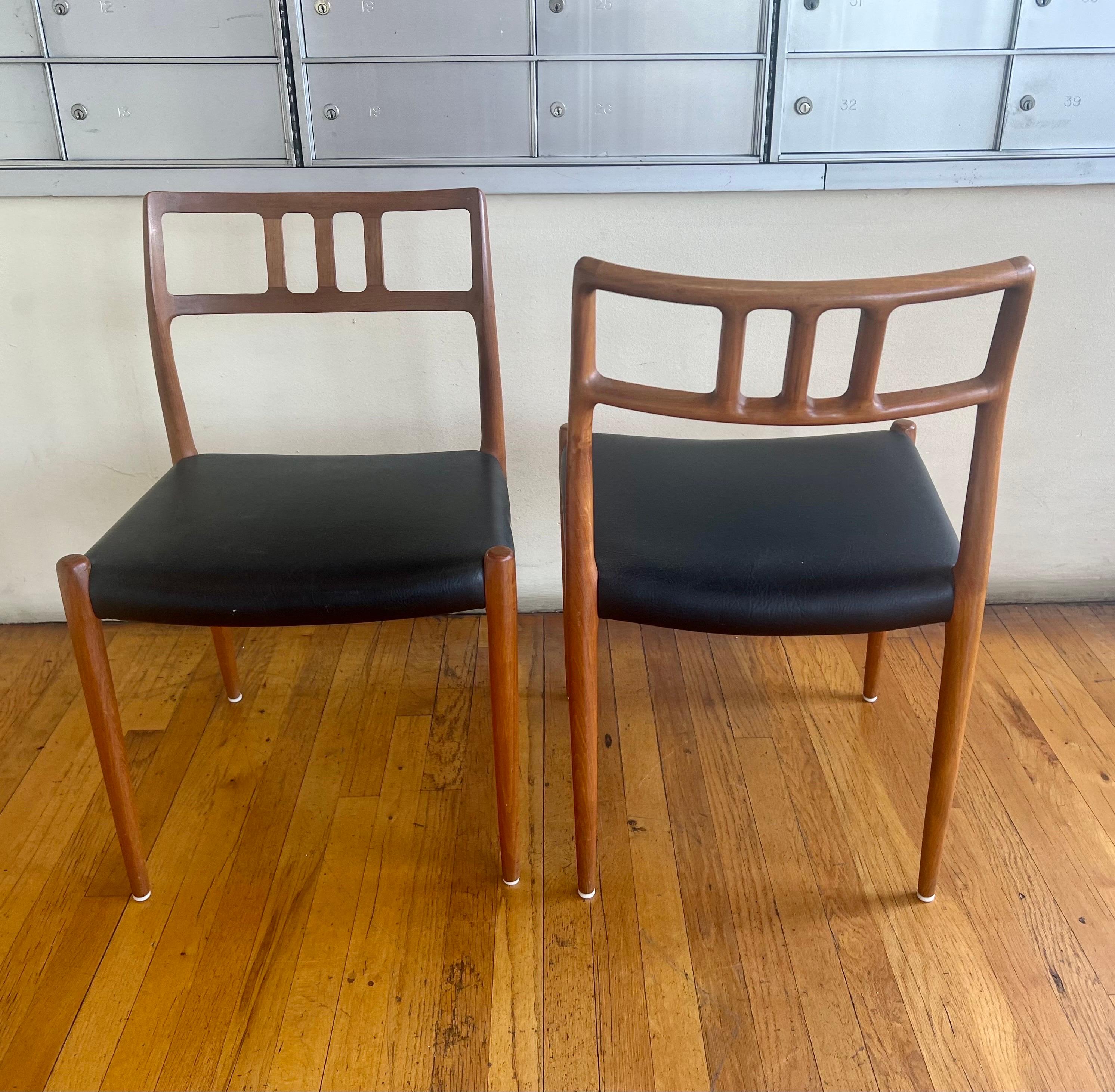 Set of Six Danish Modern Teak Dining Chairs by Niels Moller, Model 79 In Good Condition For Sale In San Diego, CA