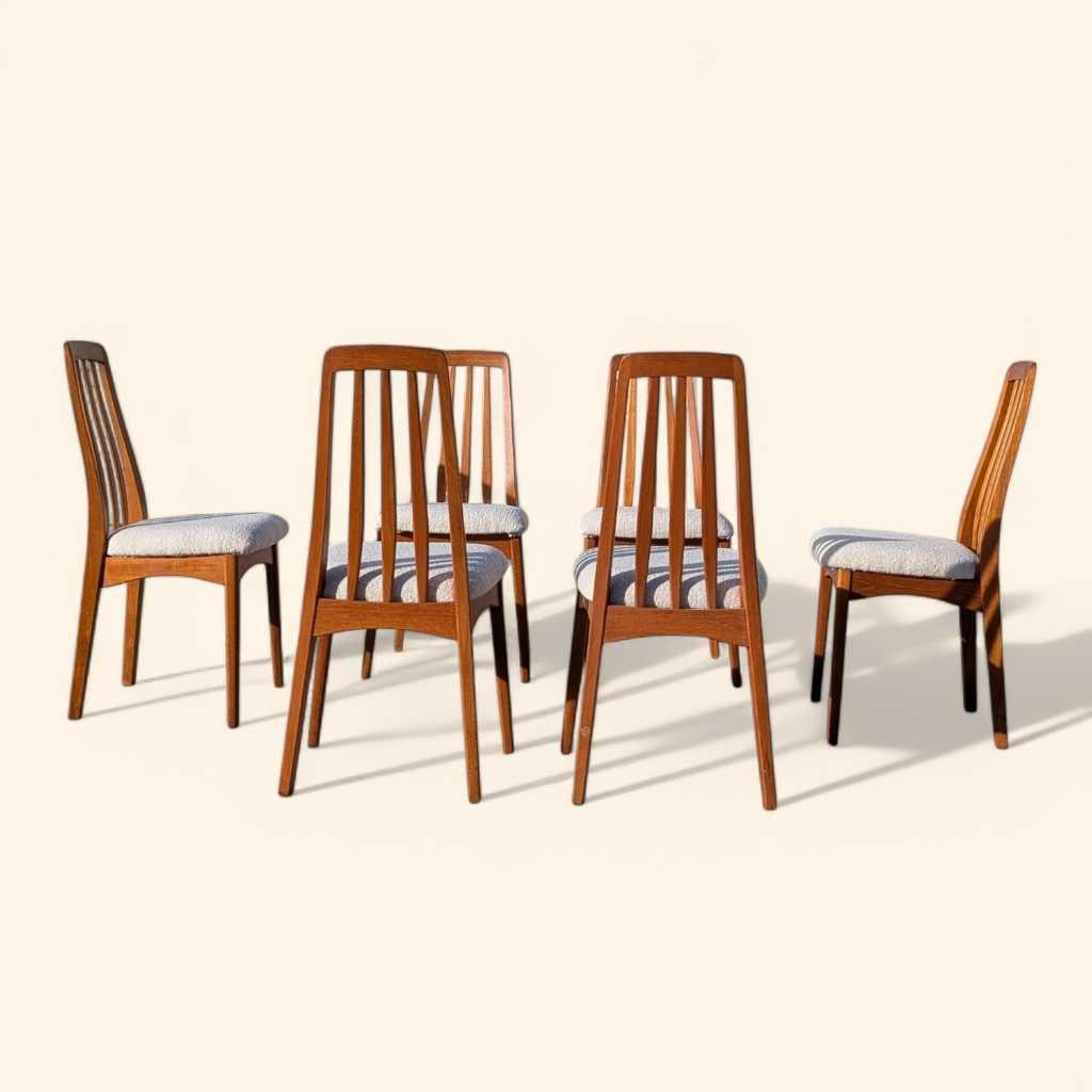 20th Century Set of Six Danish Modern Teak Dining Chairs, c. 1960s For Sale