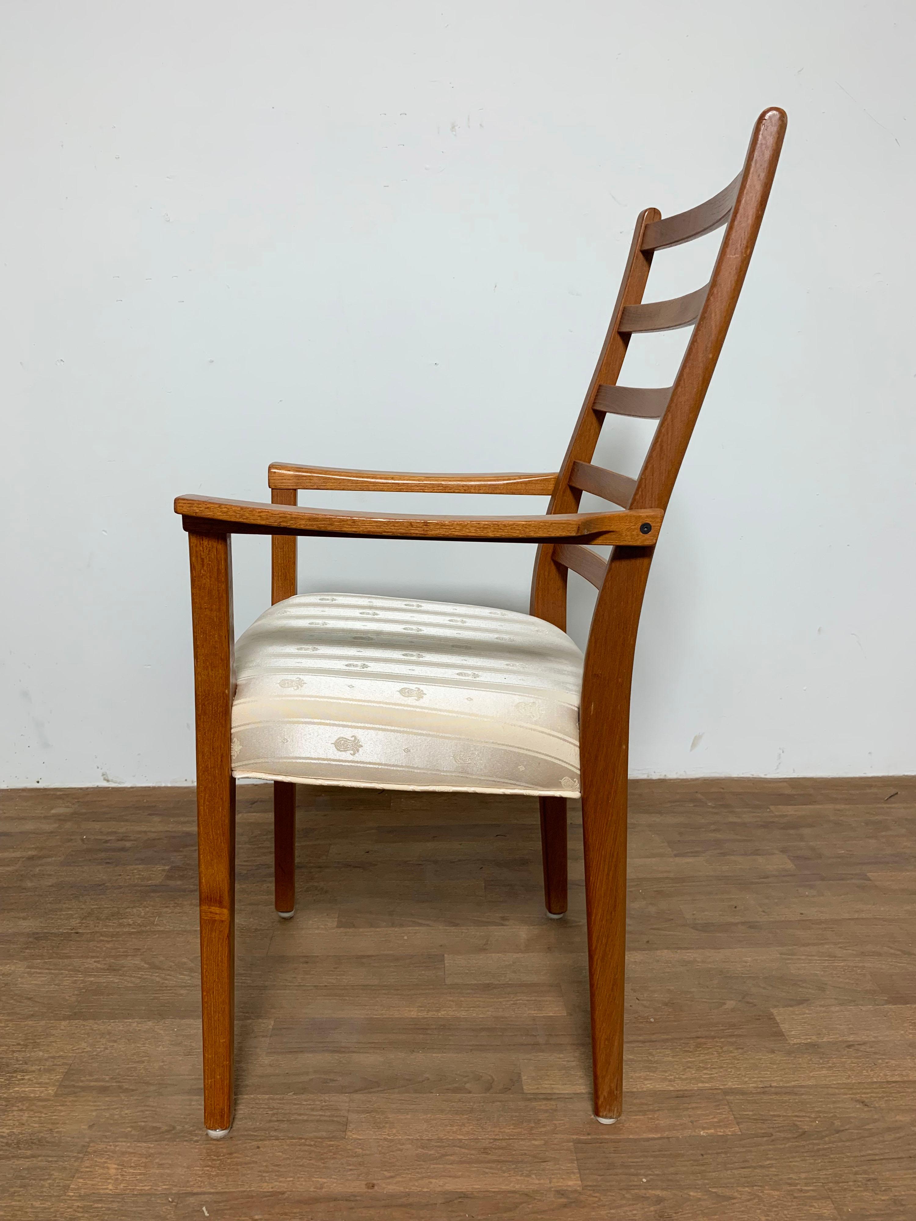 Set of Six Danish Modern Teak Ladder Back Dining Chairs by Svegards, Sweden 2