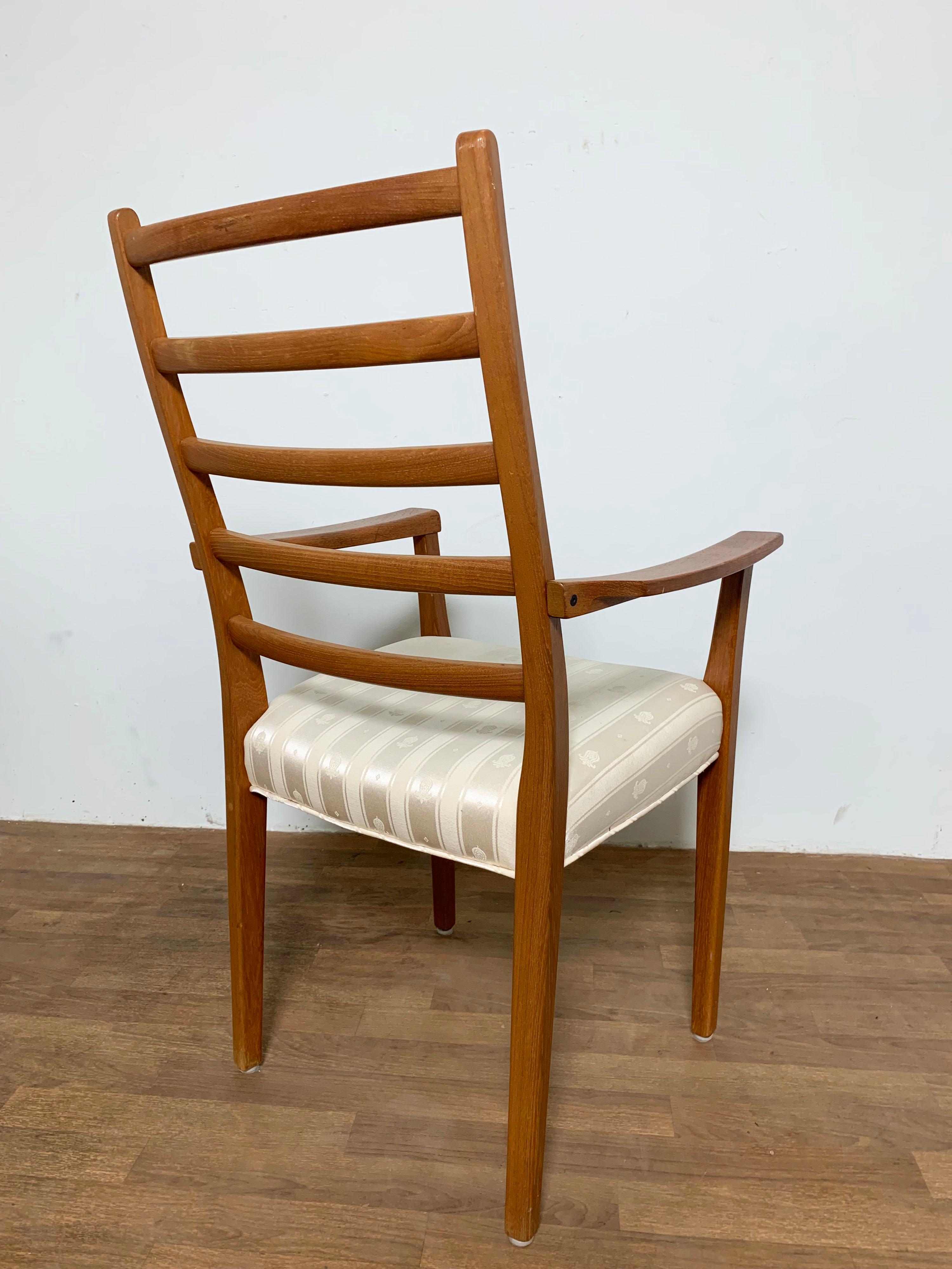 Set of Six Danish Modern Teak Ladder Back Dining Chairs by Svegards, Sweden 3