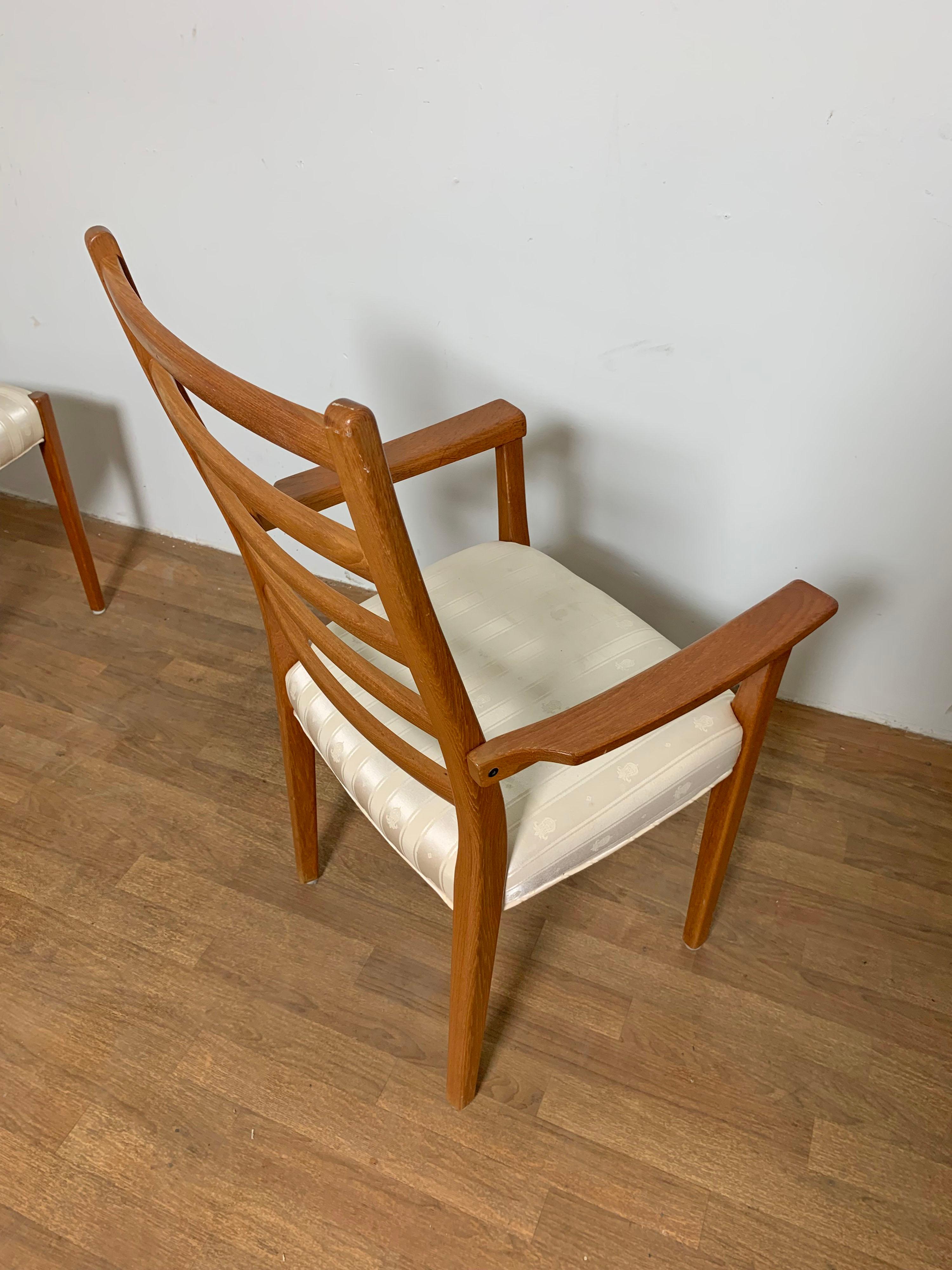 Set of Six Danish Modern Teak Ladder Back Dining Chairs by Svegards, Sweden 4