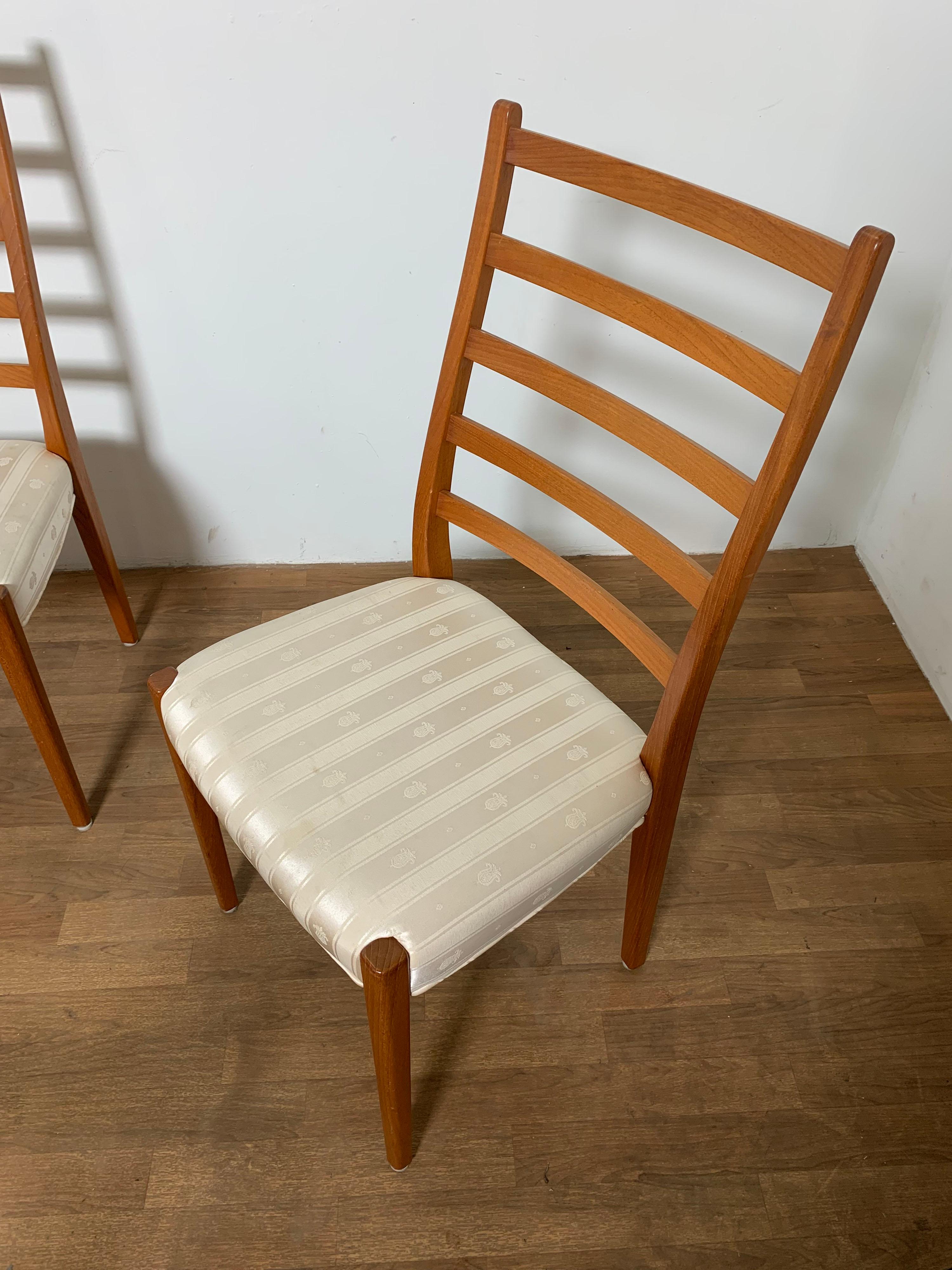 Scandinavian Modern Set of Six Danish Modern Teak Ladder Back Dining Chairs by Svegards, Sweden