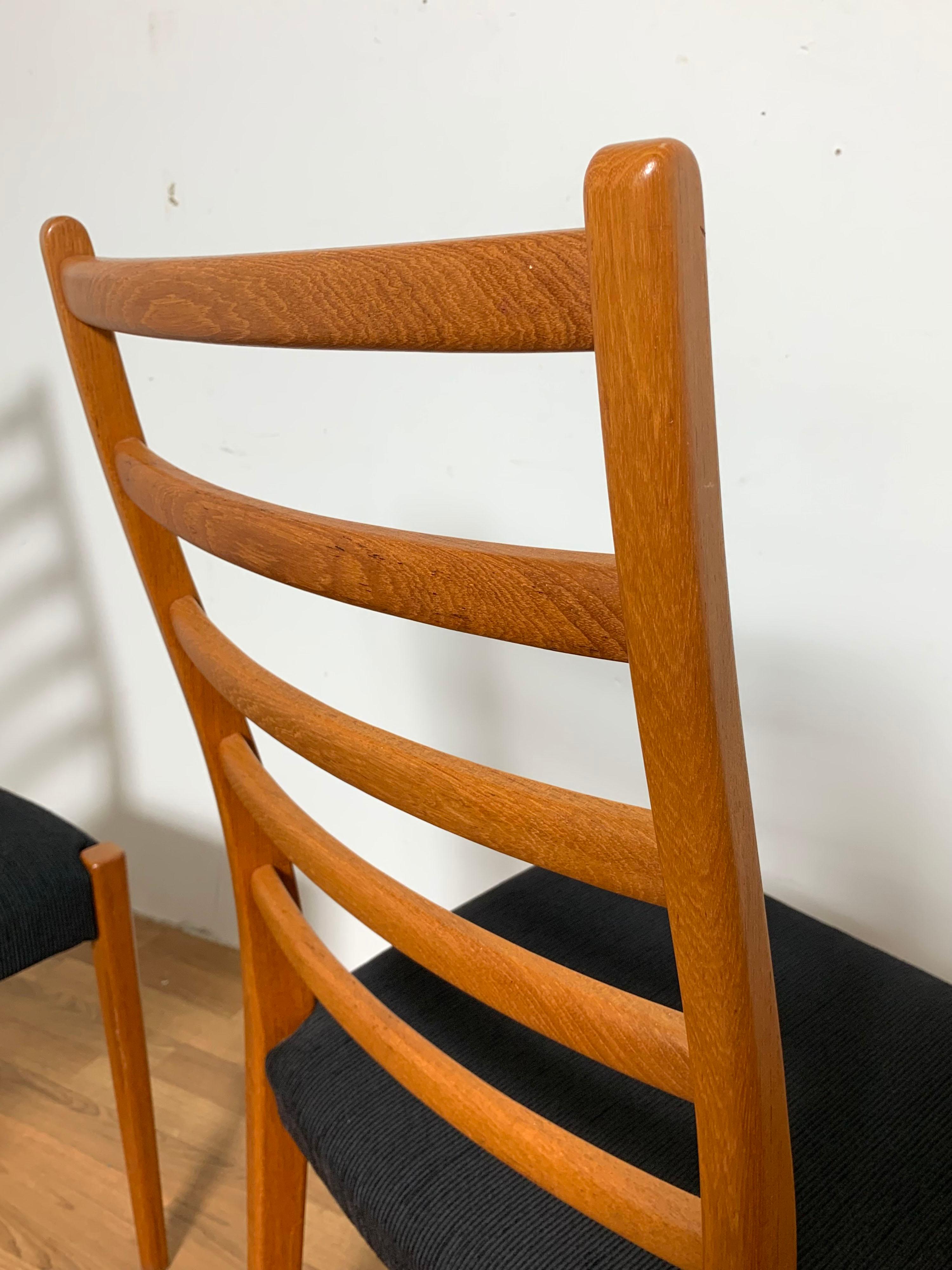 Late 20th Century Set of Six Danish Modern Teak Ladder Back Dining Chairs by Svegards, Sweden
