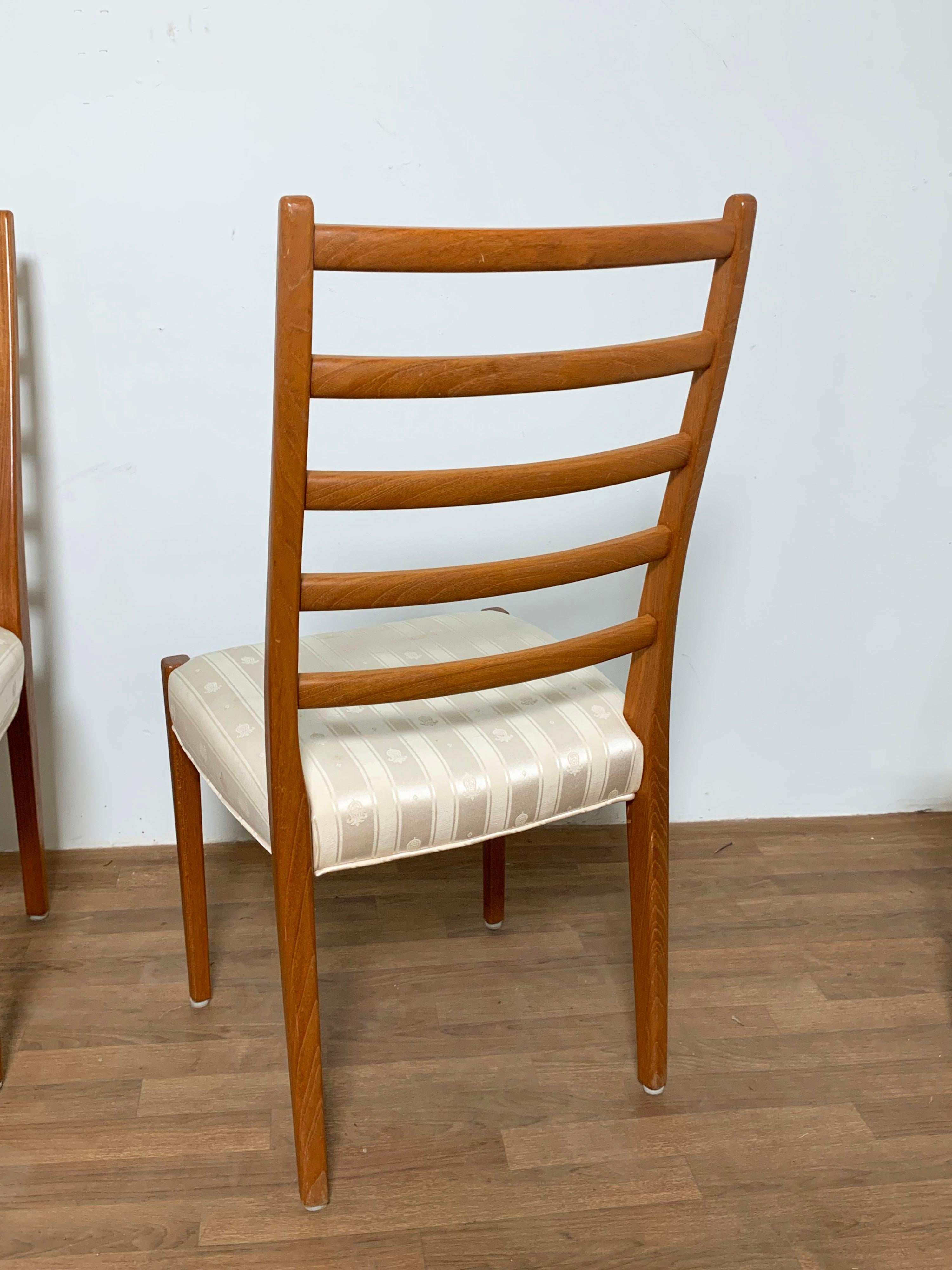 Set of Six Danish Modern Teak Ladder Back Dining Chairs by Svegards, Sweden In Good Condition In Peabody, MA