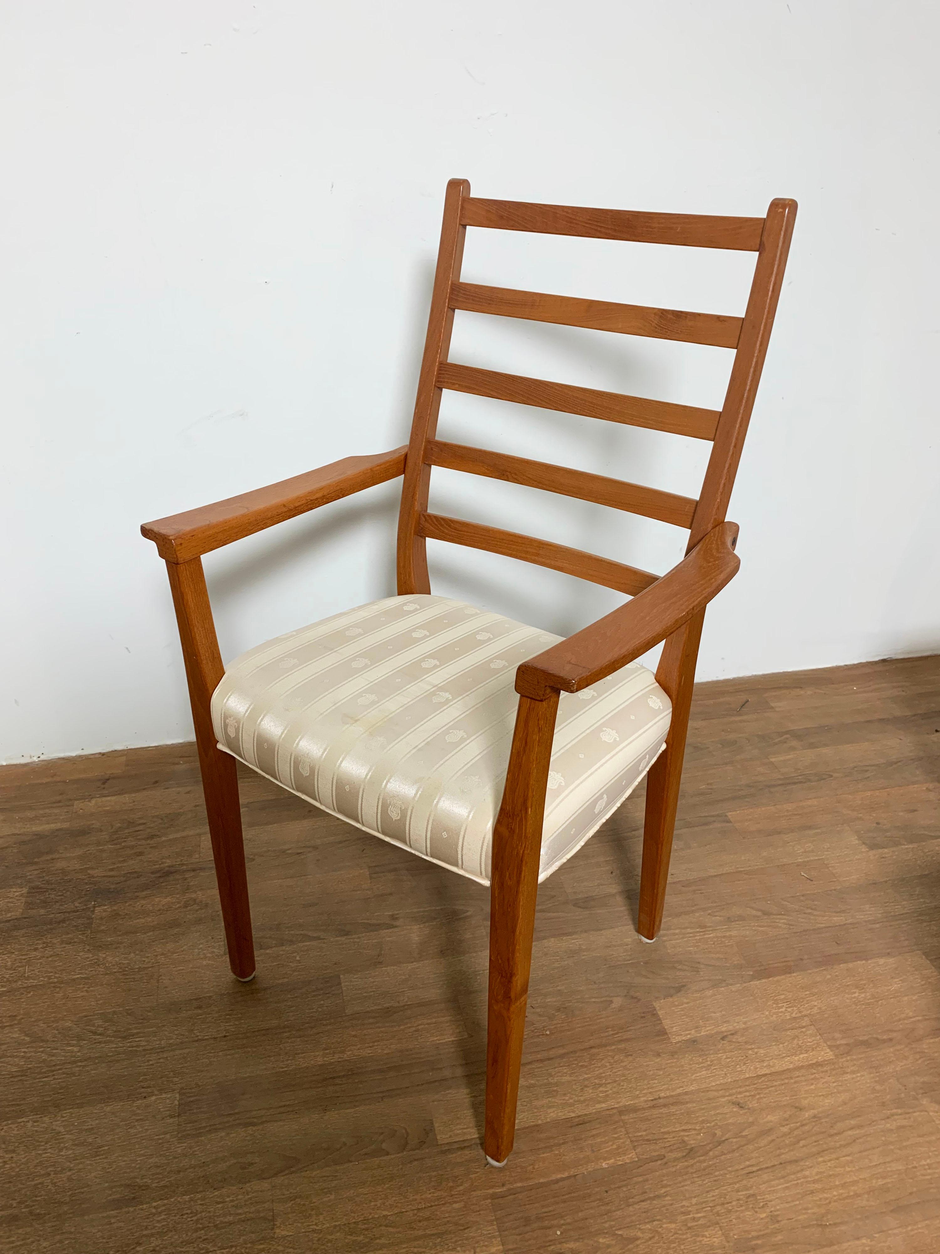 Late 20th Century Set of Six Danish Modern Teak Ladder Back Dining Chairs by Svegards, Sweden