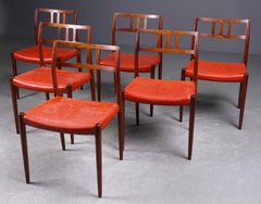 Set of Six Danish Niels Moller Hardwood Dining Chairs Model 79