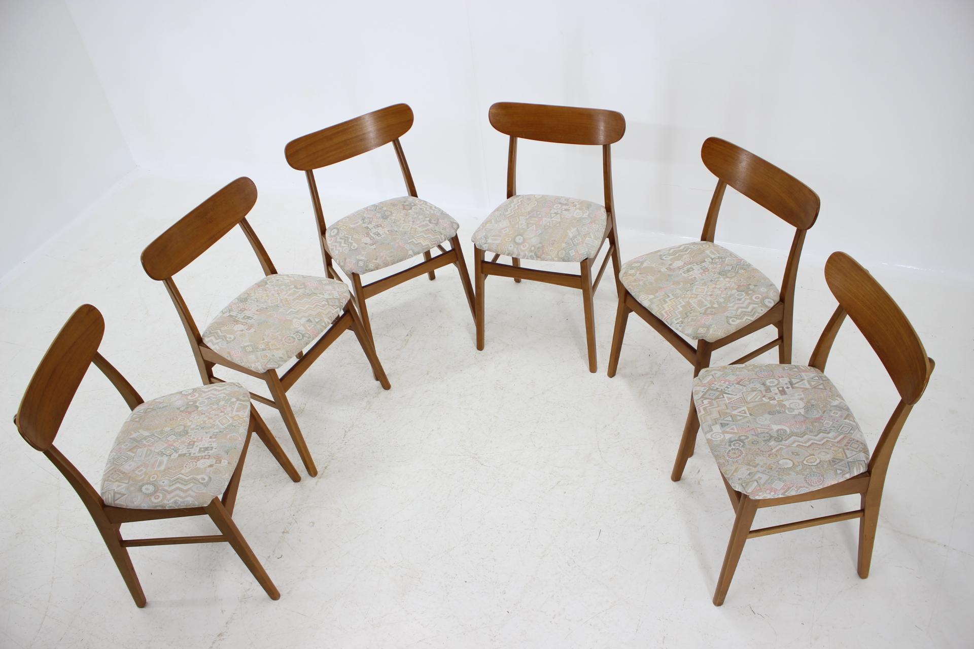 Scandinavian Set of Six Danish Teak Dining Chairs, 1960s