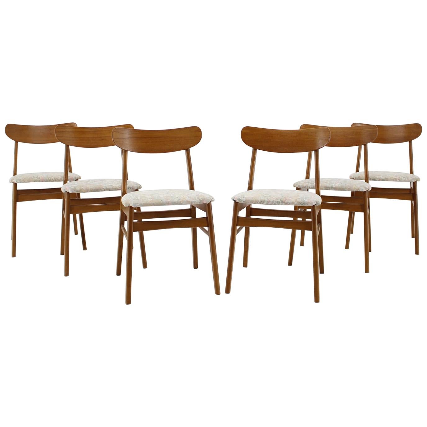 Set of Six Danish Teak Dining Chairs, 1960s