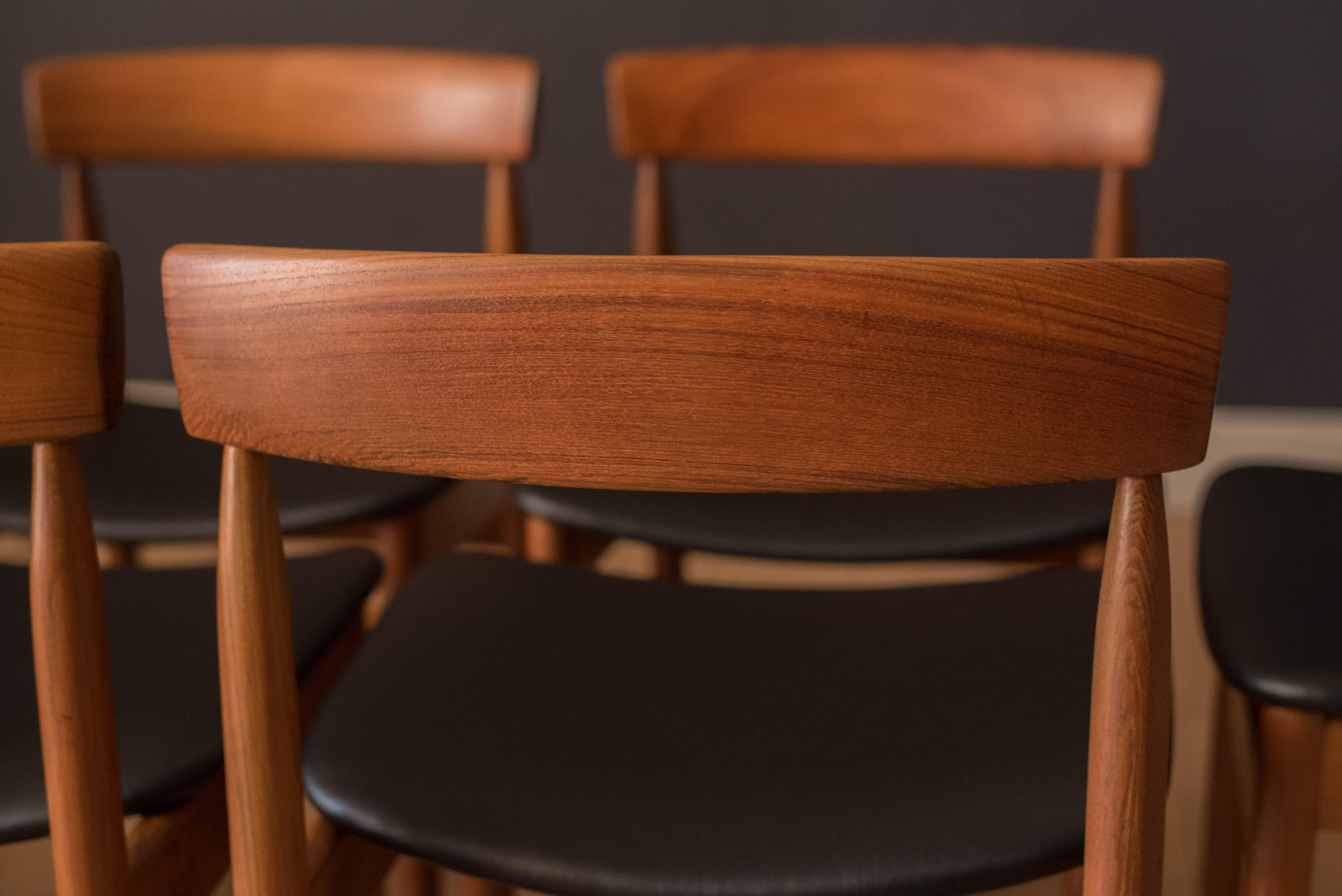 Set of Six Danish Teak Dining Chairs by Arne Hovmand-Olsen for Mogens Kold 8