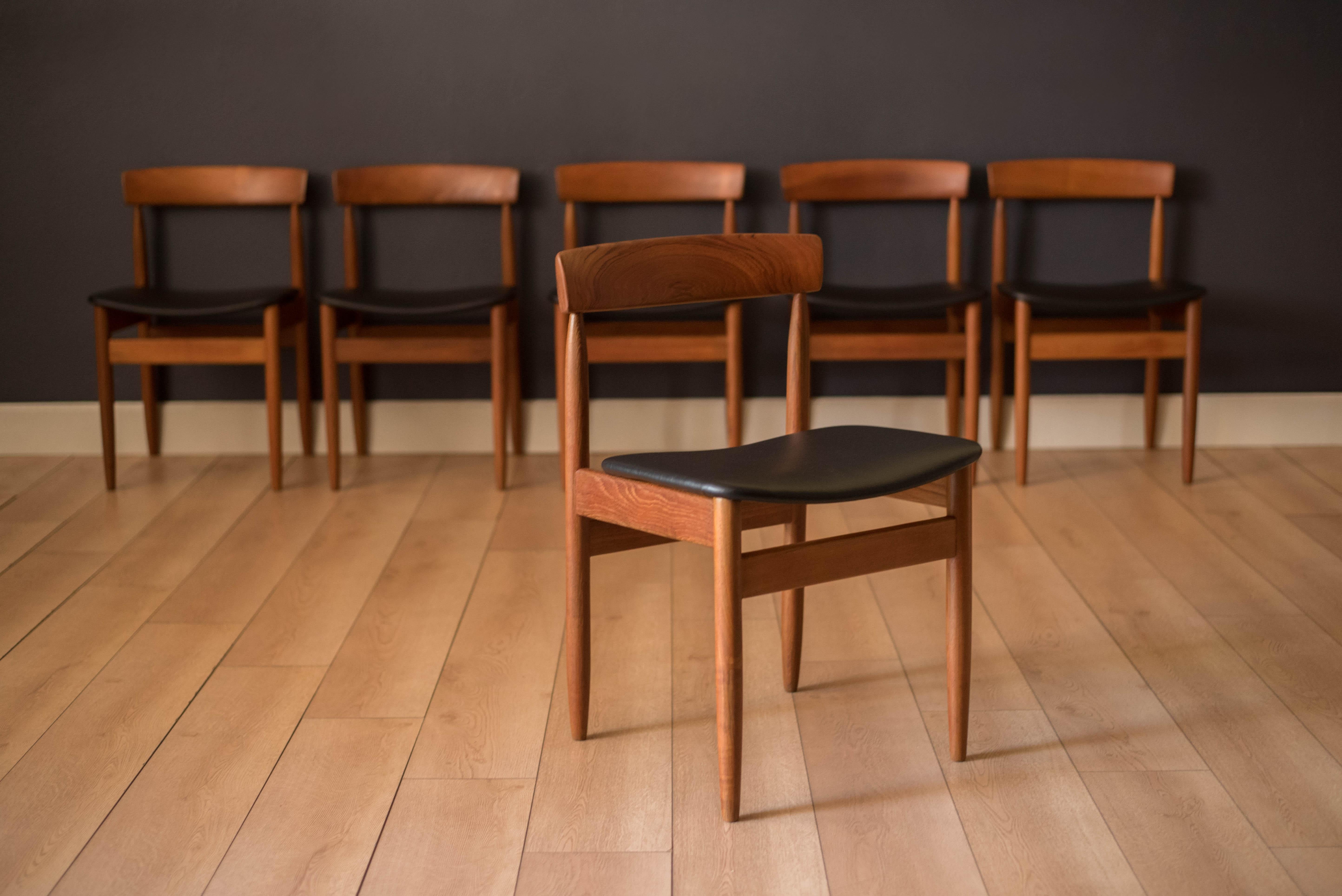Scandinavian Modern Set of Six Danish Teak Dining Chairs by Arne Hovmand-Olsen for Mogens Kold