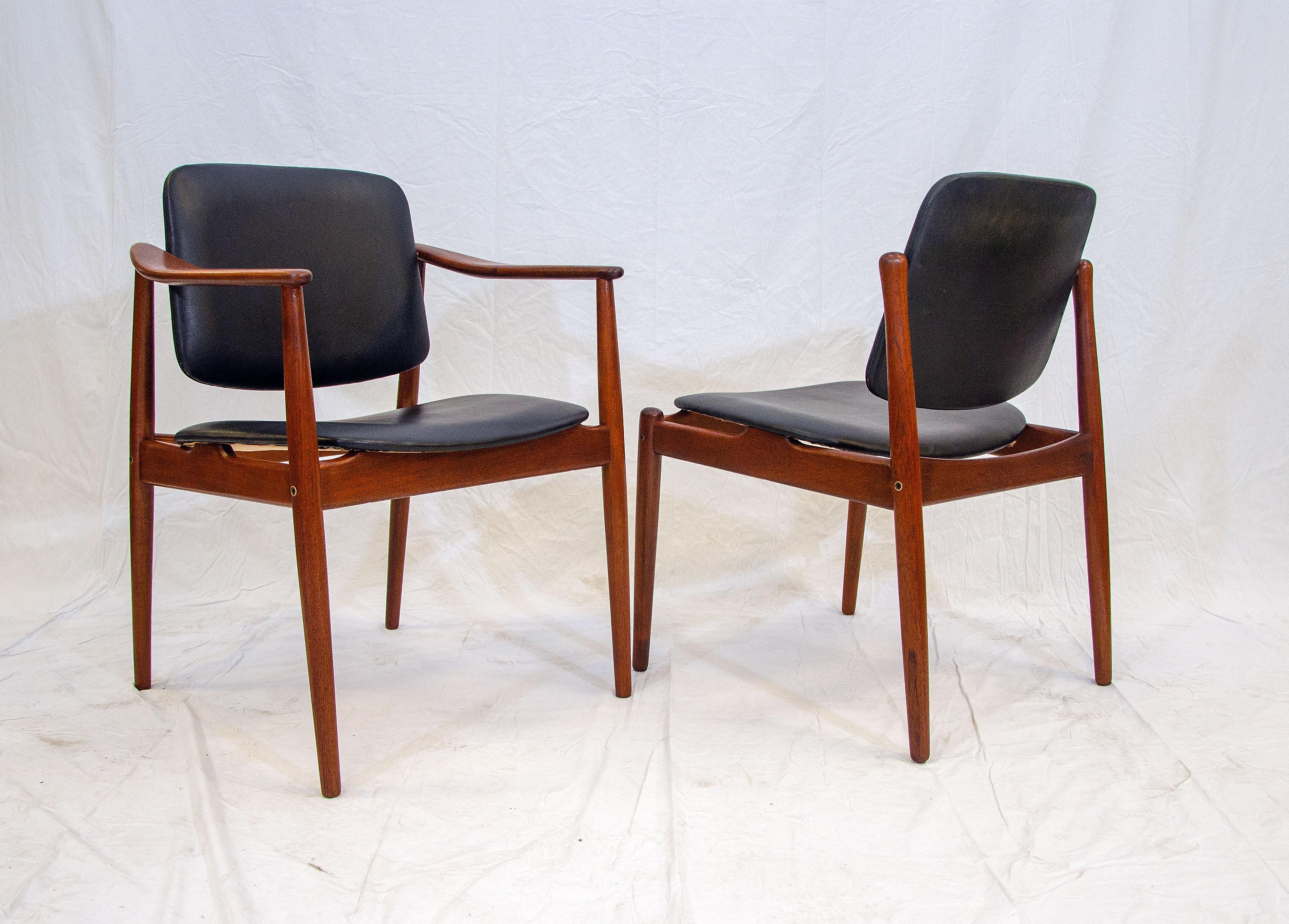 Set of Six Danish Teak Dining Chairs by Arne Vodder for Bovirke, BO92 2