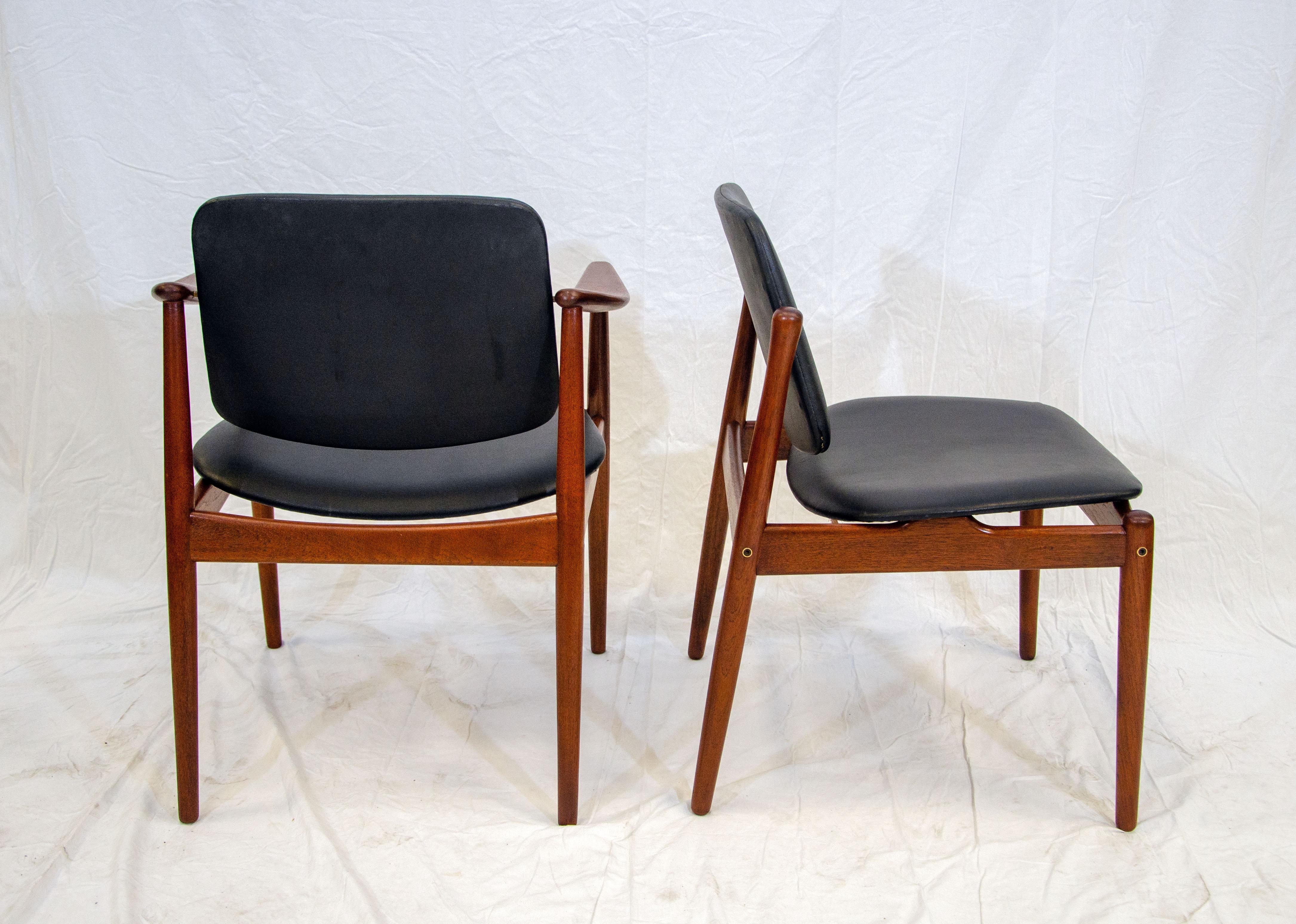 Set of Six Danish Teak Dining Chairs by Arne Vodder for Bovirke, BO92 3