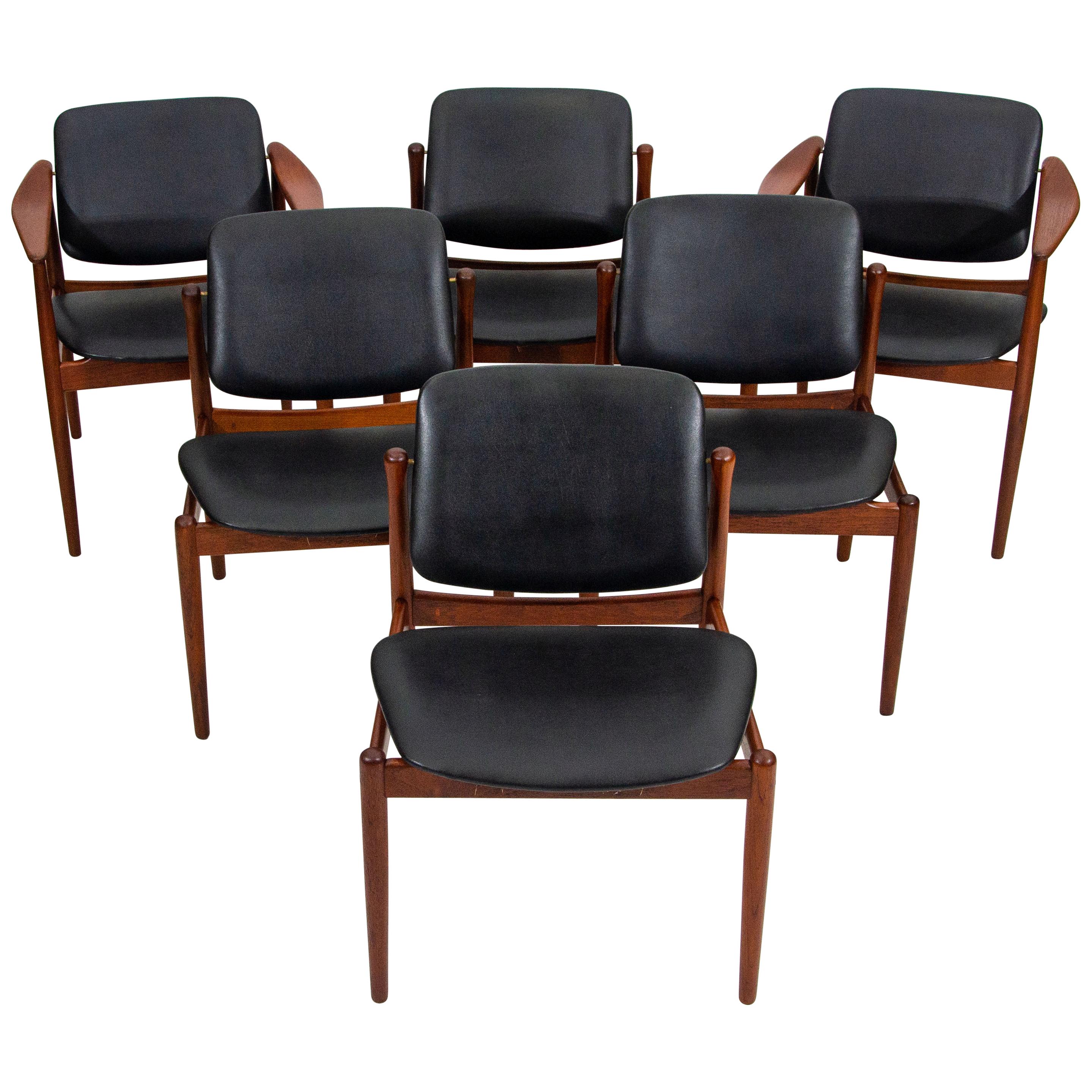 Set of Six Danish Teak Dining Chairs by Arne Vodder for Bovirke, BO92