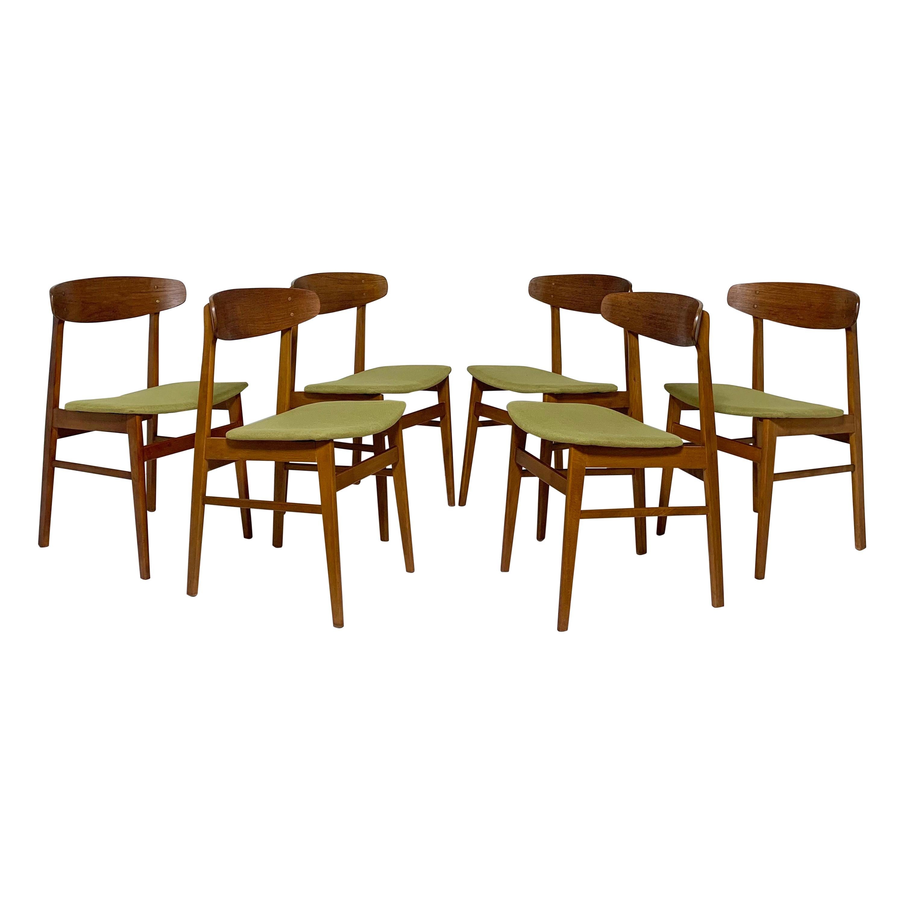 Set of Six Danish Teak Dining Chairs by SAX, circa 1960s